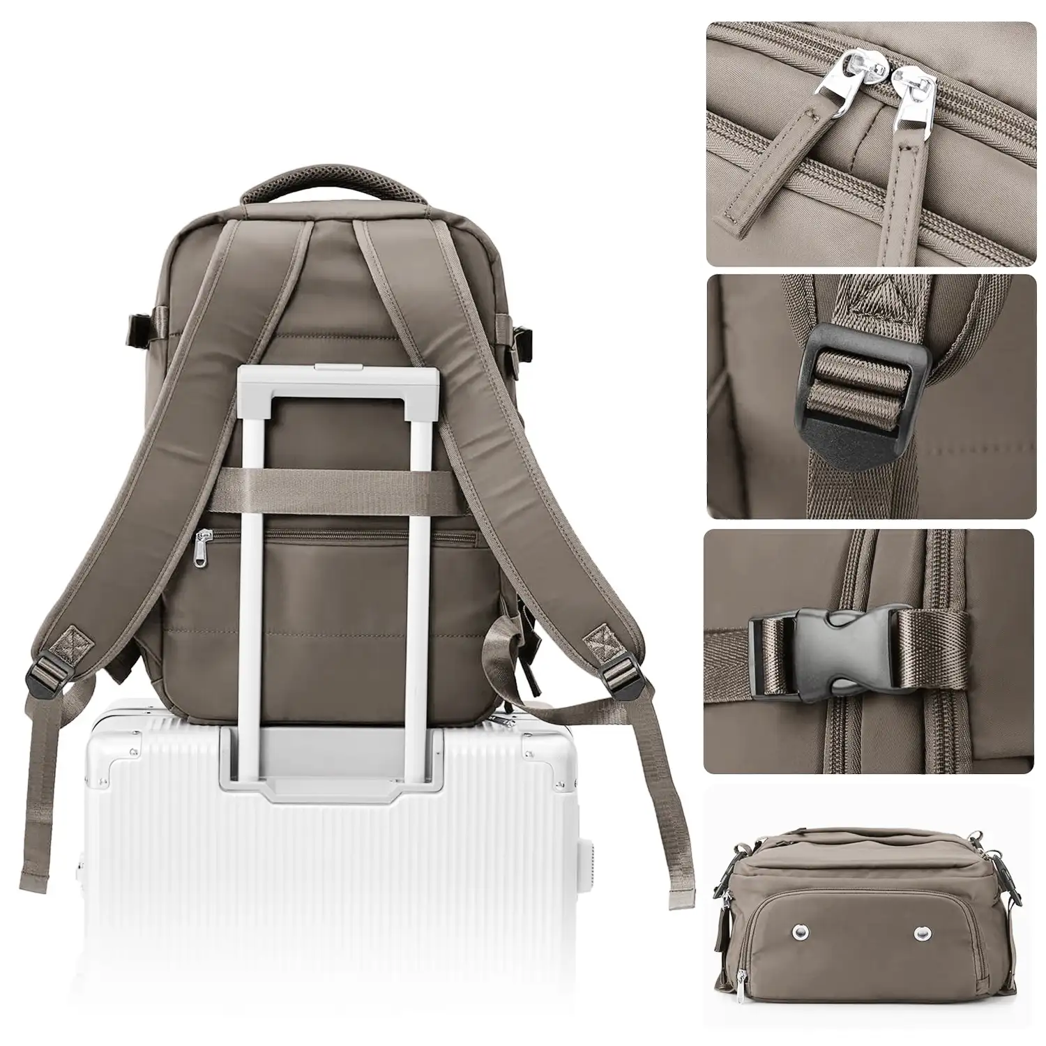 Mochila cabina viaje de gran capacidad con multicompartimento (calzado,ropa,portátil).