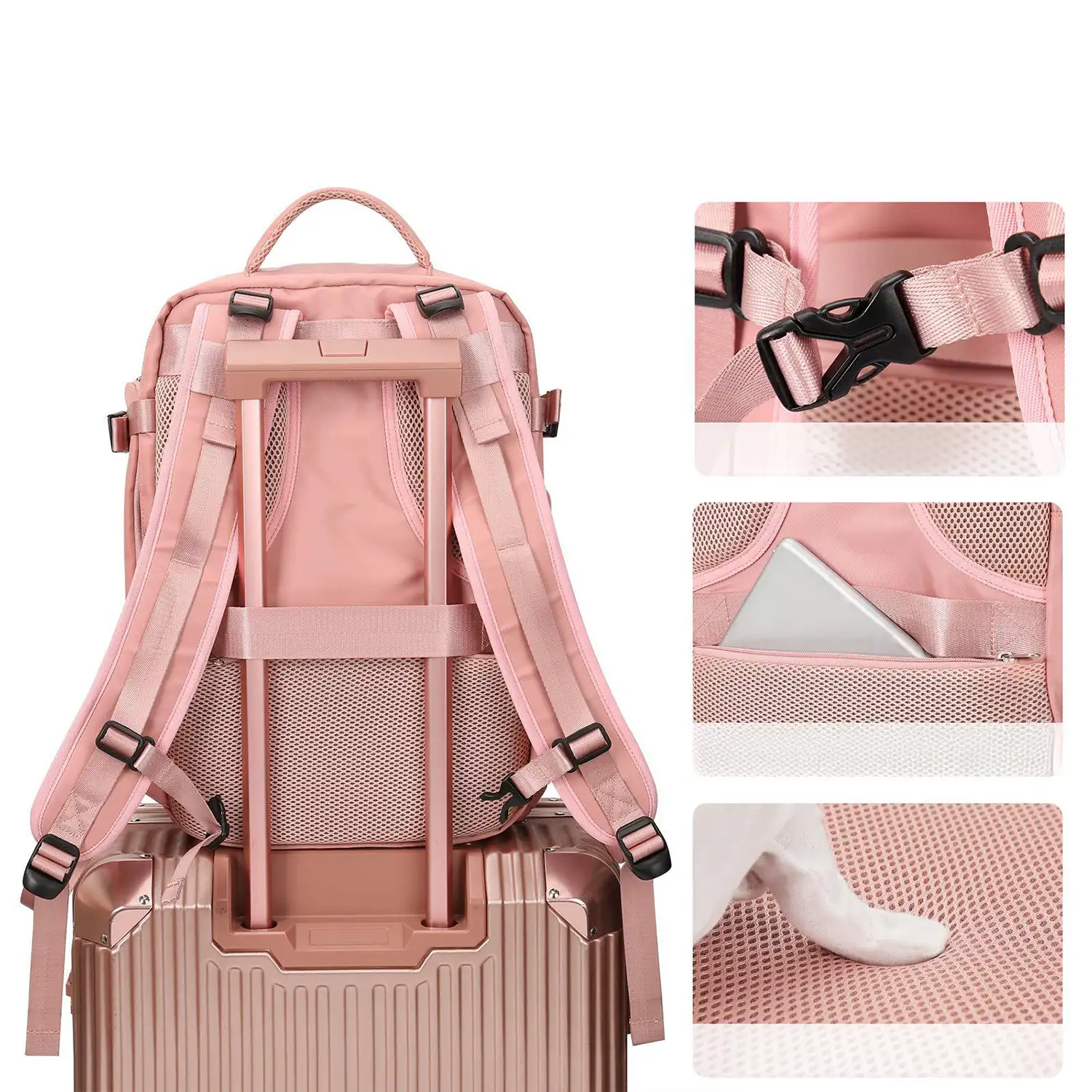 Mochila cabina viaje de gran capacidad con multicompartimento (calzado,ropa,portátil).