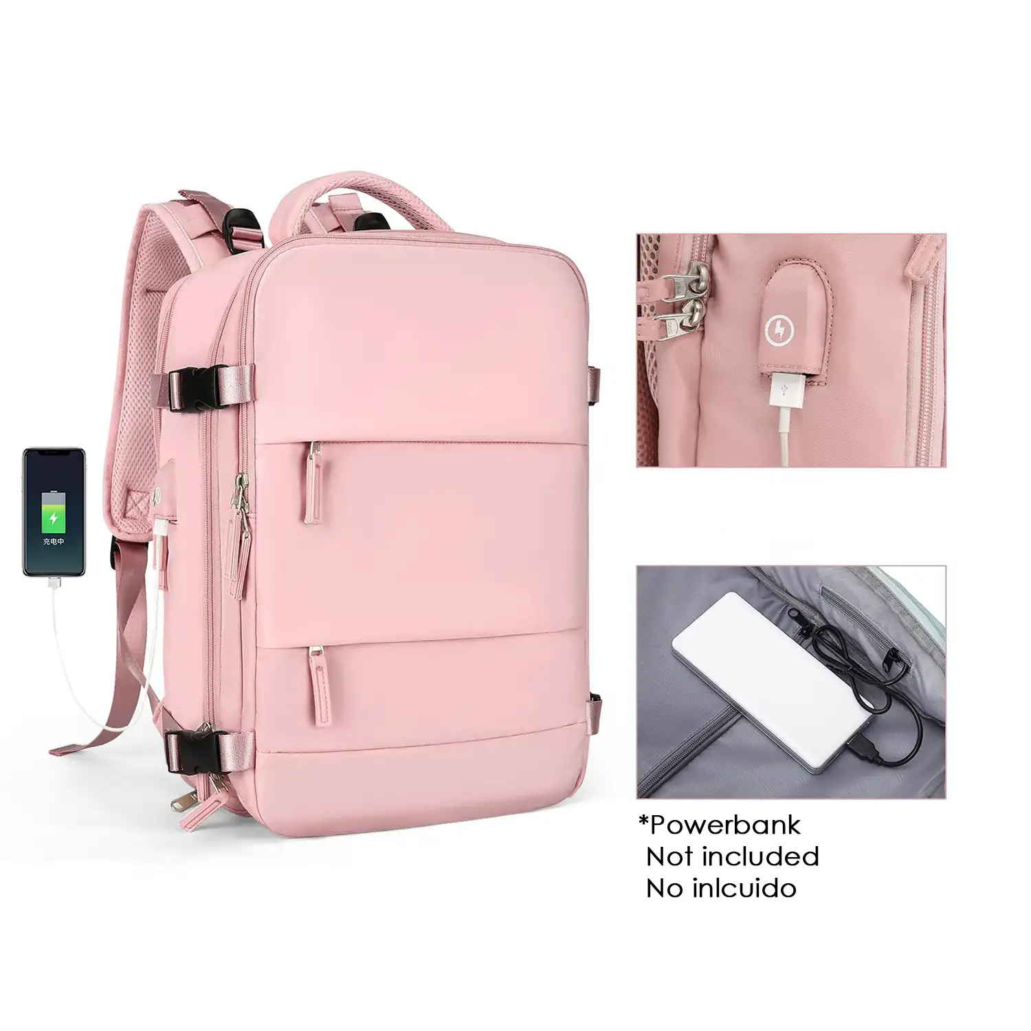 Mochila cabina viaje de gran capacidad con multicompartimento (calzado,ropa,portátil).