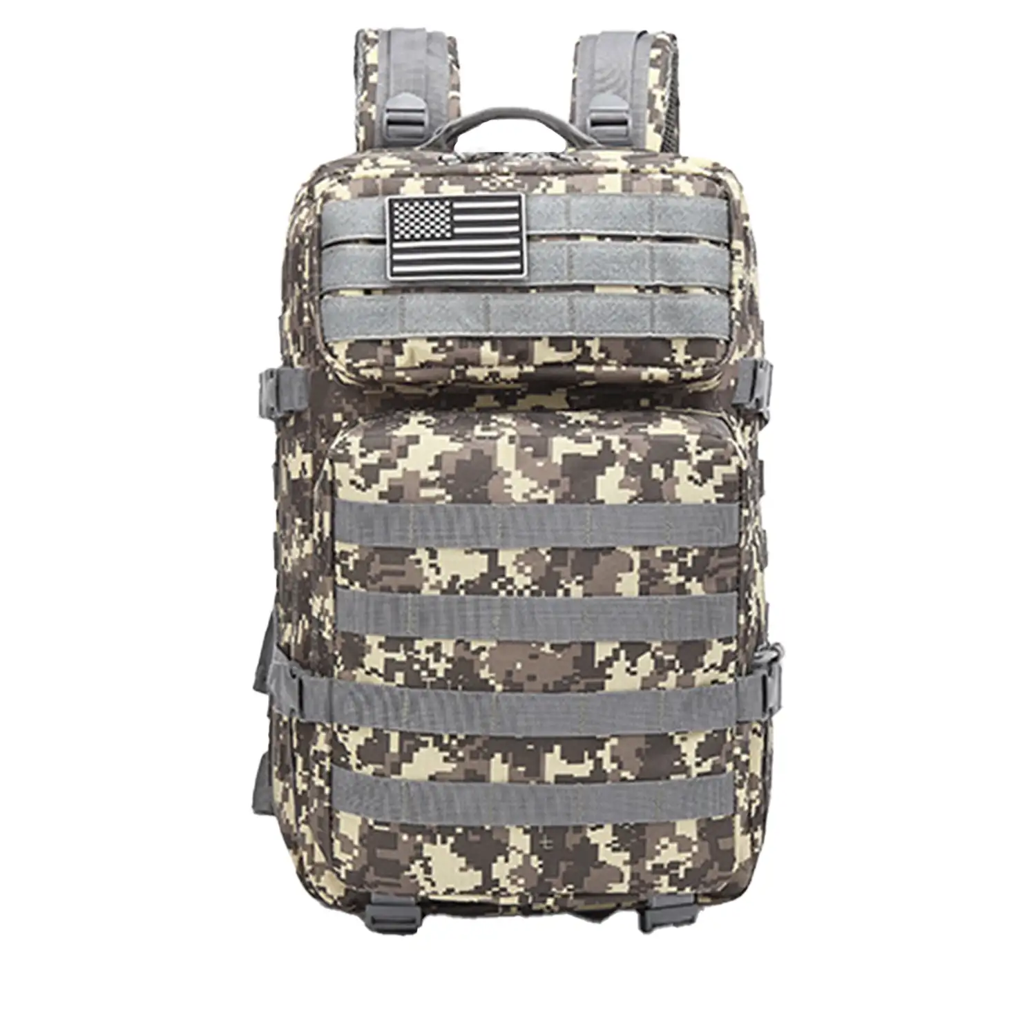 Mochila táctica militar de 45 Litros con sistema Molle de gran capacidad e impermeable. Perfecta para emergencias, días de caza, senderismo y acampadas.