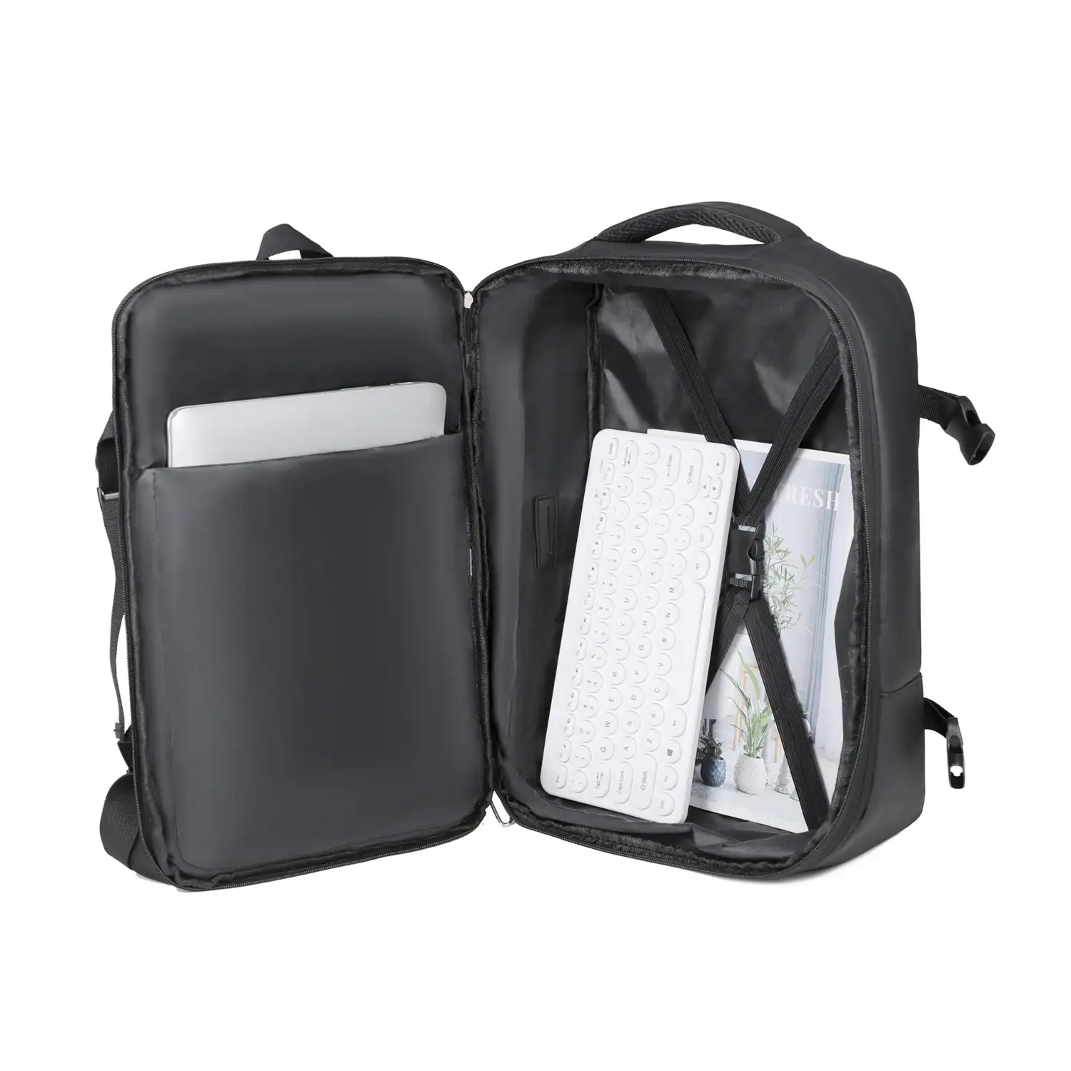 Mochila cabina viaje de gran capacidad con multicompartimento. Alta resistencia, impermeable y expandible.