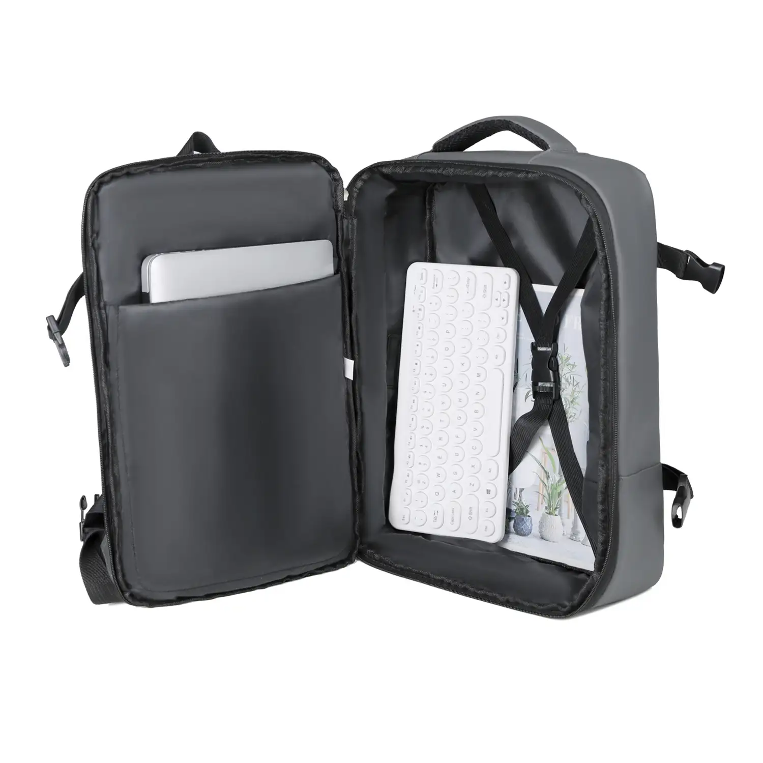 Mochila cabina viaje de gran capacidad con multicompartimento. Alta resistencia, impermeable y expandible.