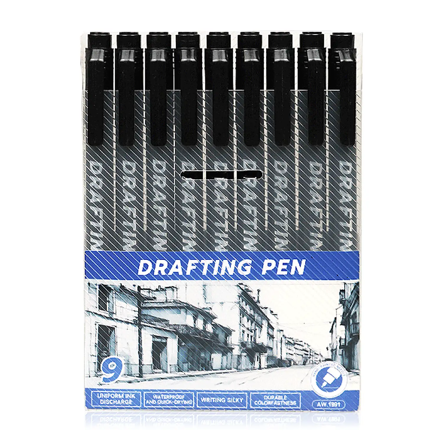 Rotuladores fineliner con puntas surtidas, 9 bolígrafos negros con micro delineador (0,2 mm-0,9 mm), bolígrafos de dibujo técnico, bolígrafos de ilustración