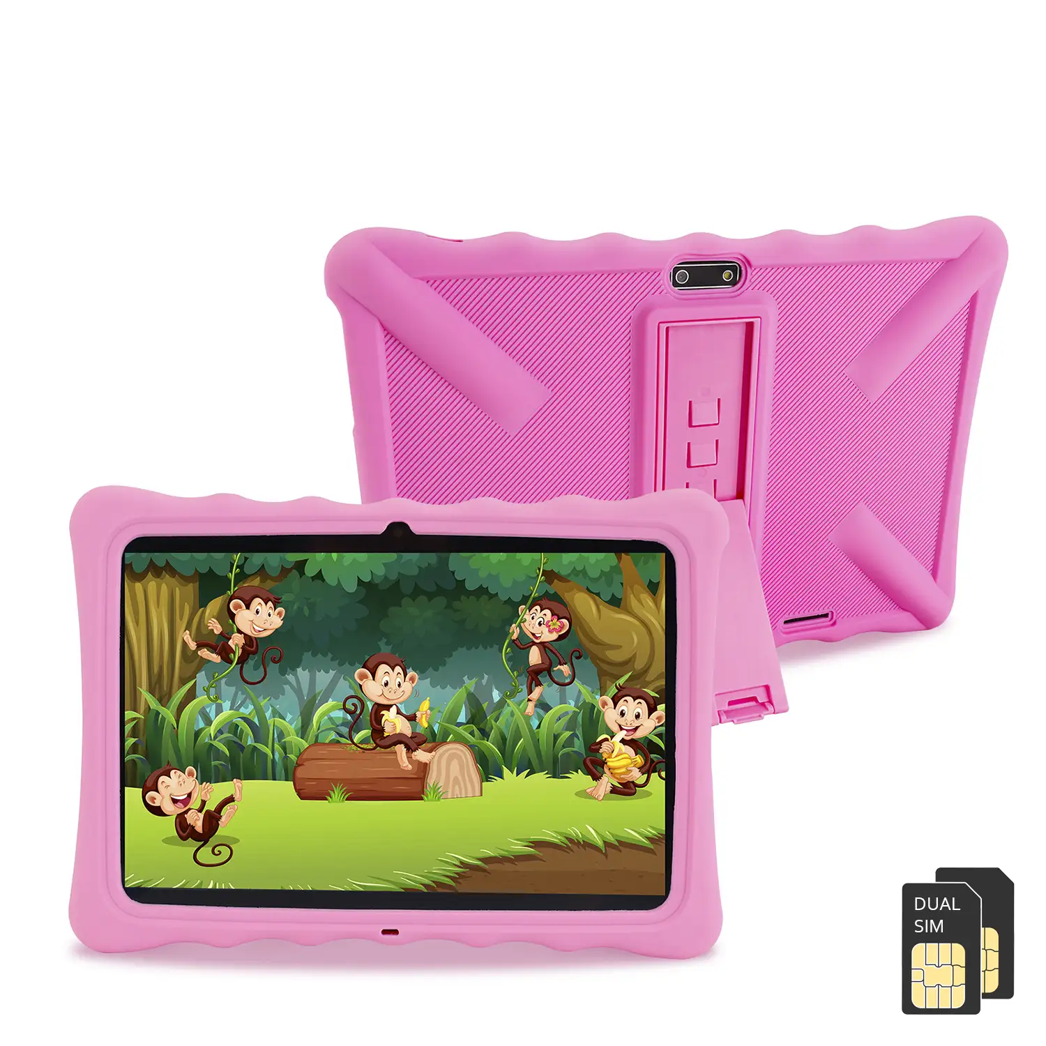 Tablet Infantil T10 WiFi + Dual SIM. SO Android 10 con IWAWA. Pantalla 10,1'' 1280x800px. SC7731E,  ARM Cortex™-A7 Quad-Core,1.3Ghz 2GB RAM + 32GB. Doble cámara.