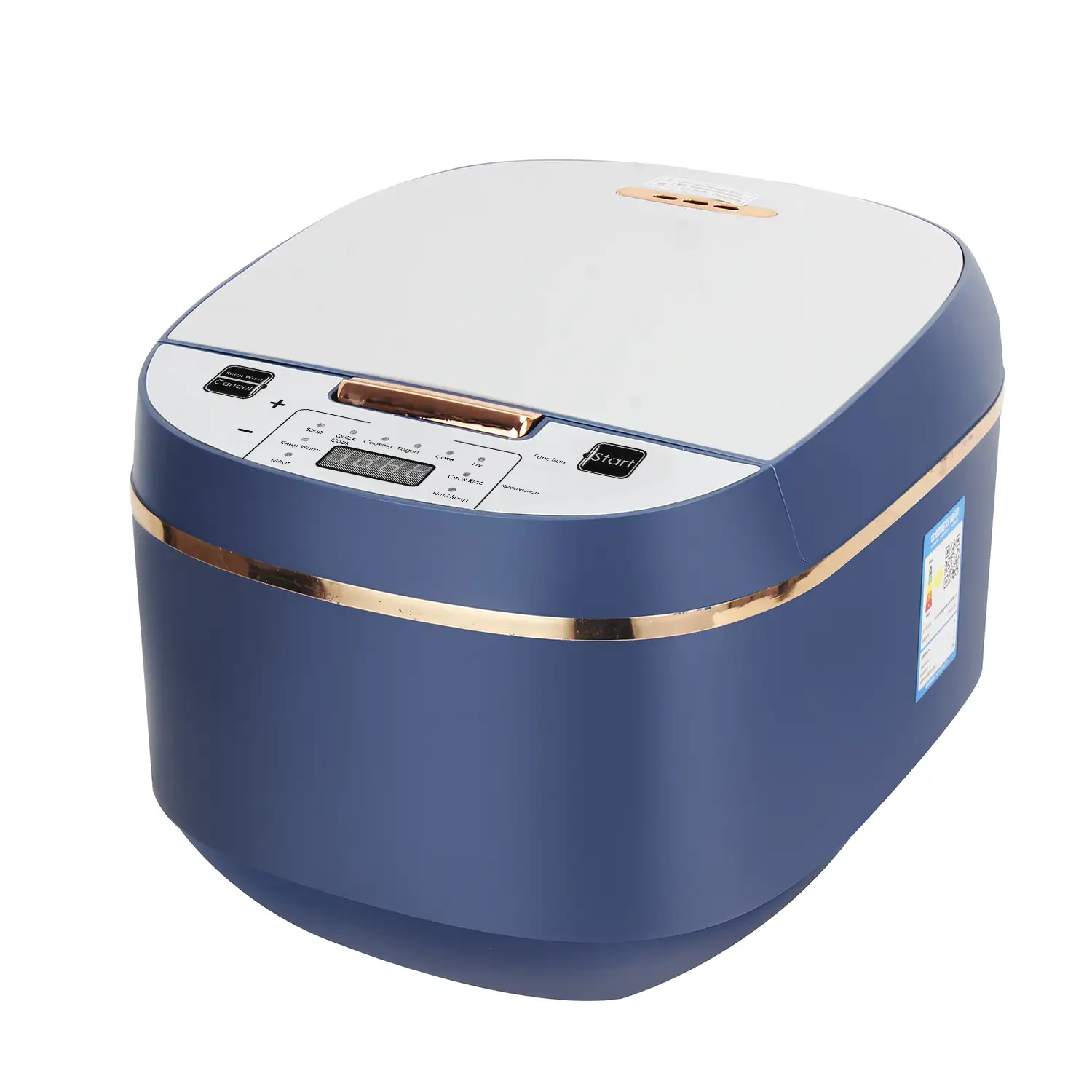 Arrocera eléctrica de calor tridimensional y 900W. Funciones y programas de cocina pregrabados. Cuenco antiadherente de 5 capas y con 5L de capacidad.