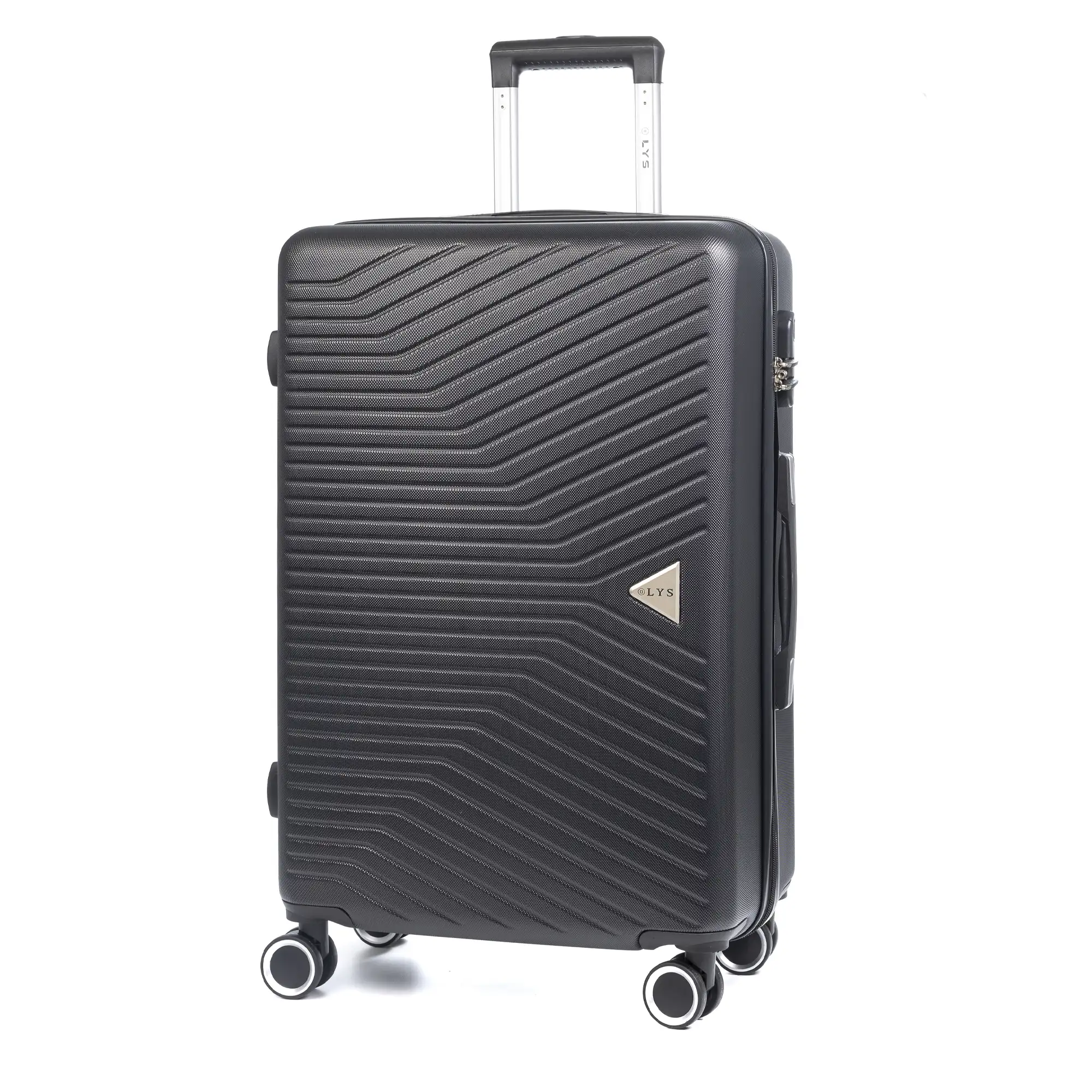 Maleta mediana Trolley en material ligero de ABS de alta resistencia. Cerradura numérica, 4 ruedas dobles giratorias 360°.65x43x26 cm