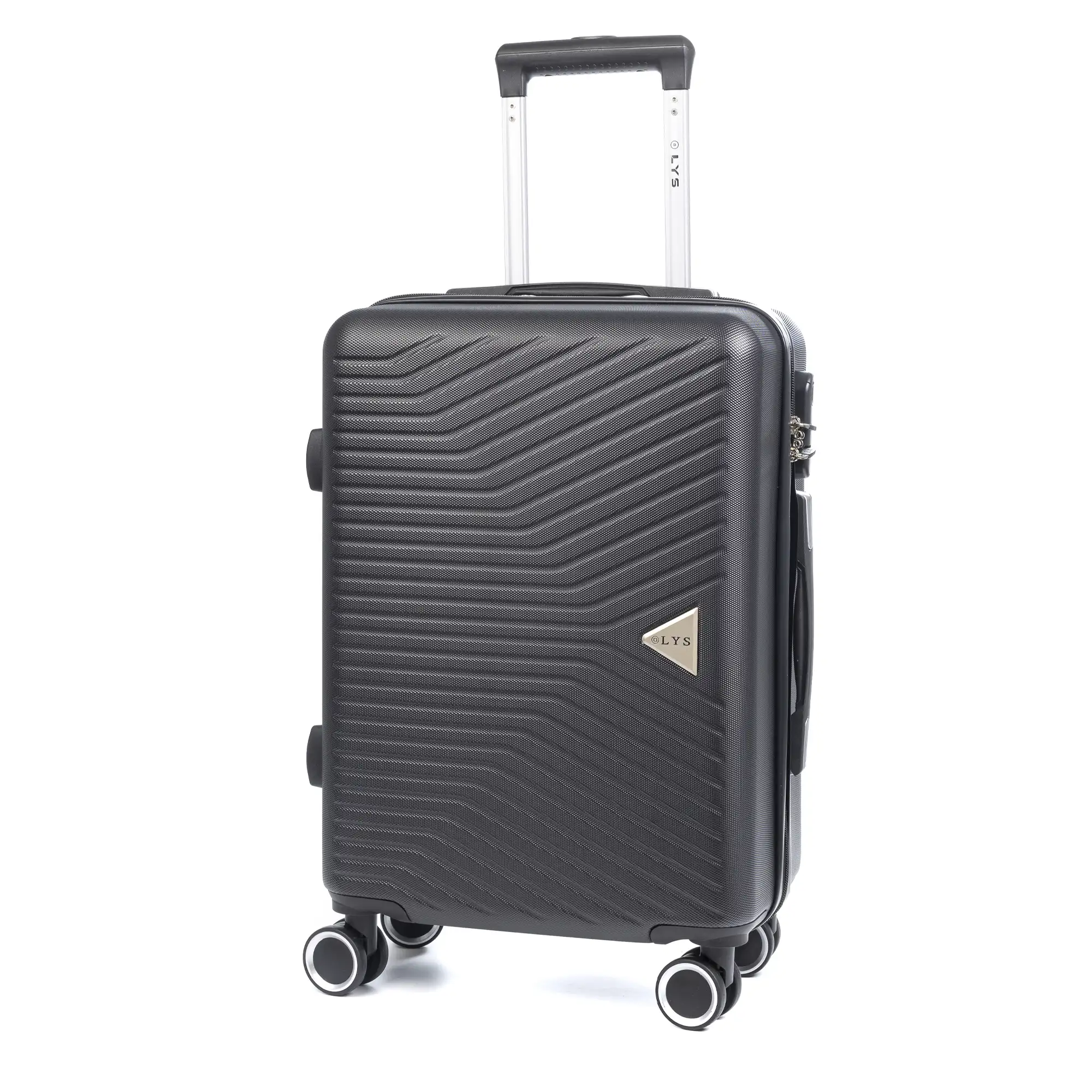 Maleta de cabina Trolley en material ligero de ABS de alta resistencia. Cerradura numérica, 4 ruedas dobles giratorias 360°.54x38x20 cm.