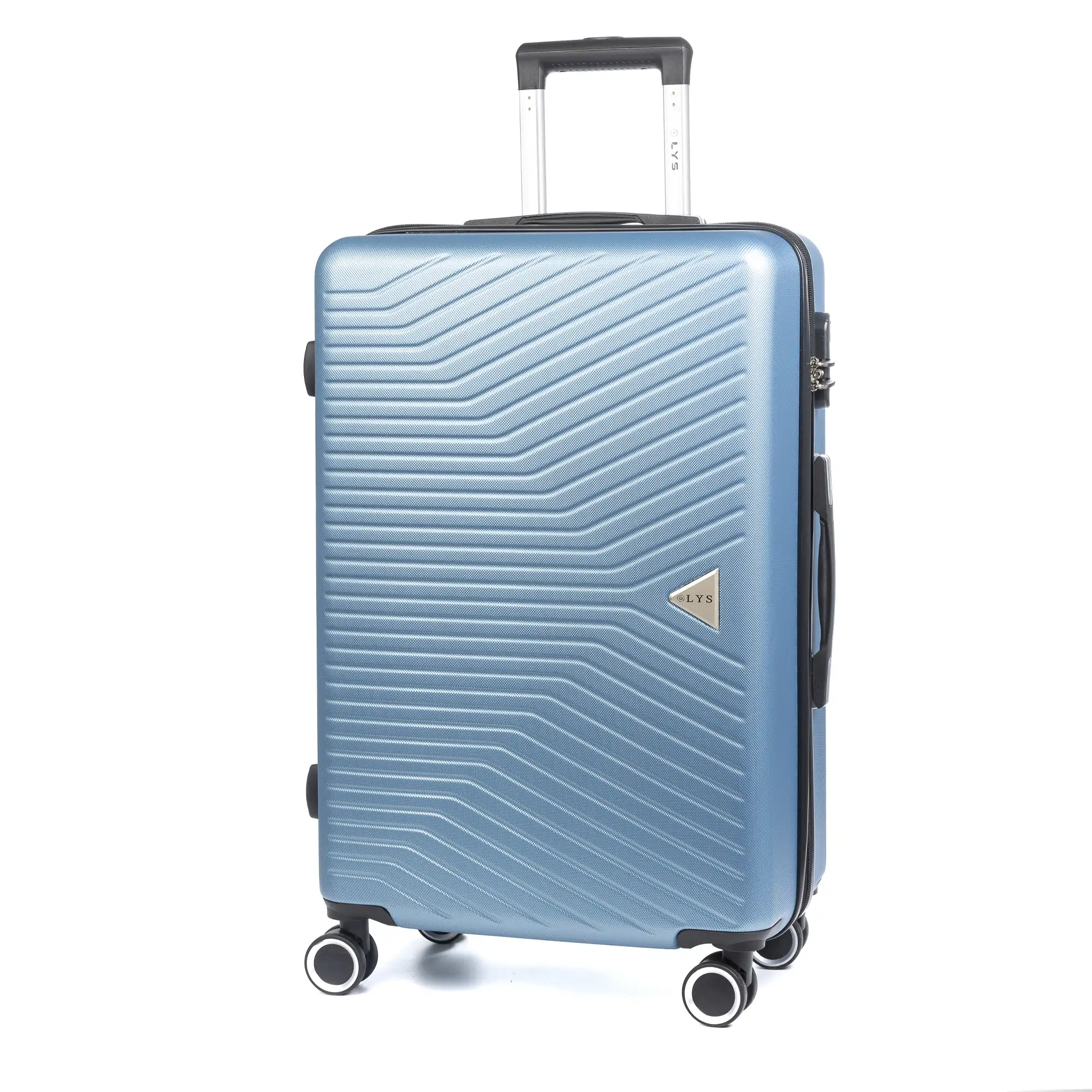 Maleta mediana Trolley en material ligero de ABS de alta resistencia. Cerradura numérica, 4 ruedas dobles giratorias 360°.65x43x26 cm
