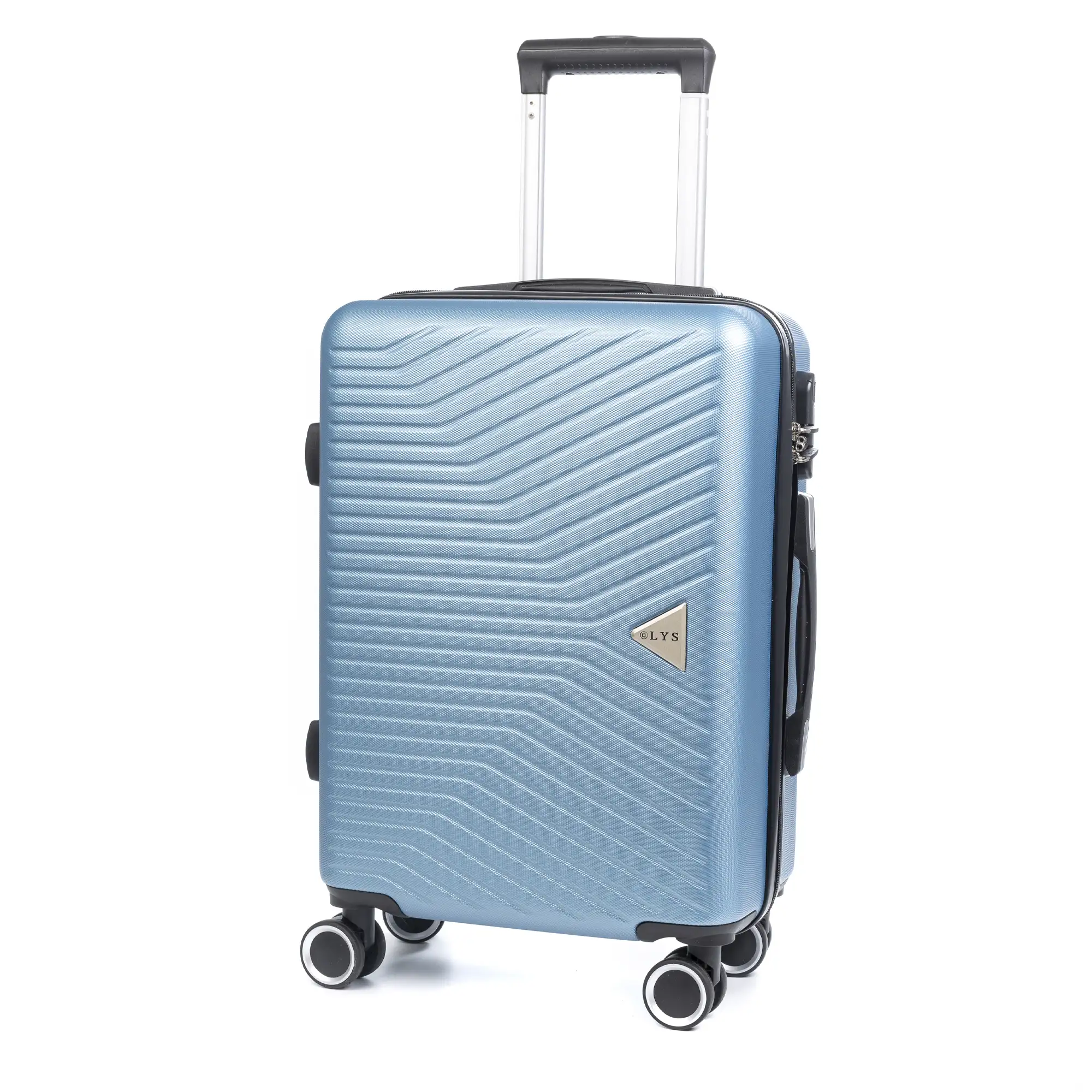 Maleta de cabina Trolley en material ligero de ABS de alta resistencia. Cerradura numérica, 4 ruedas dobles giratorias 360°.54x38x20 cm.