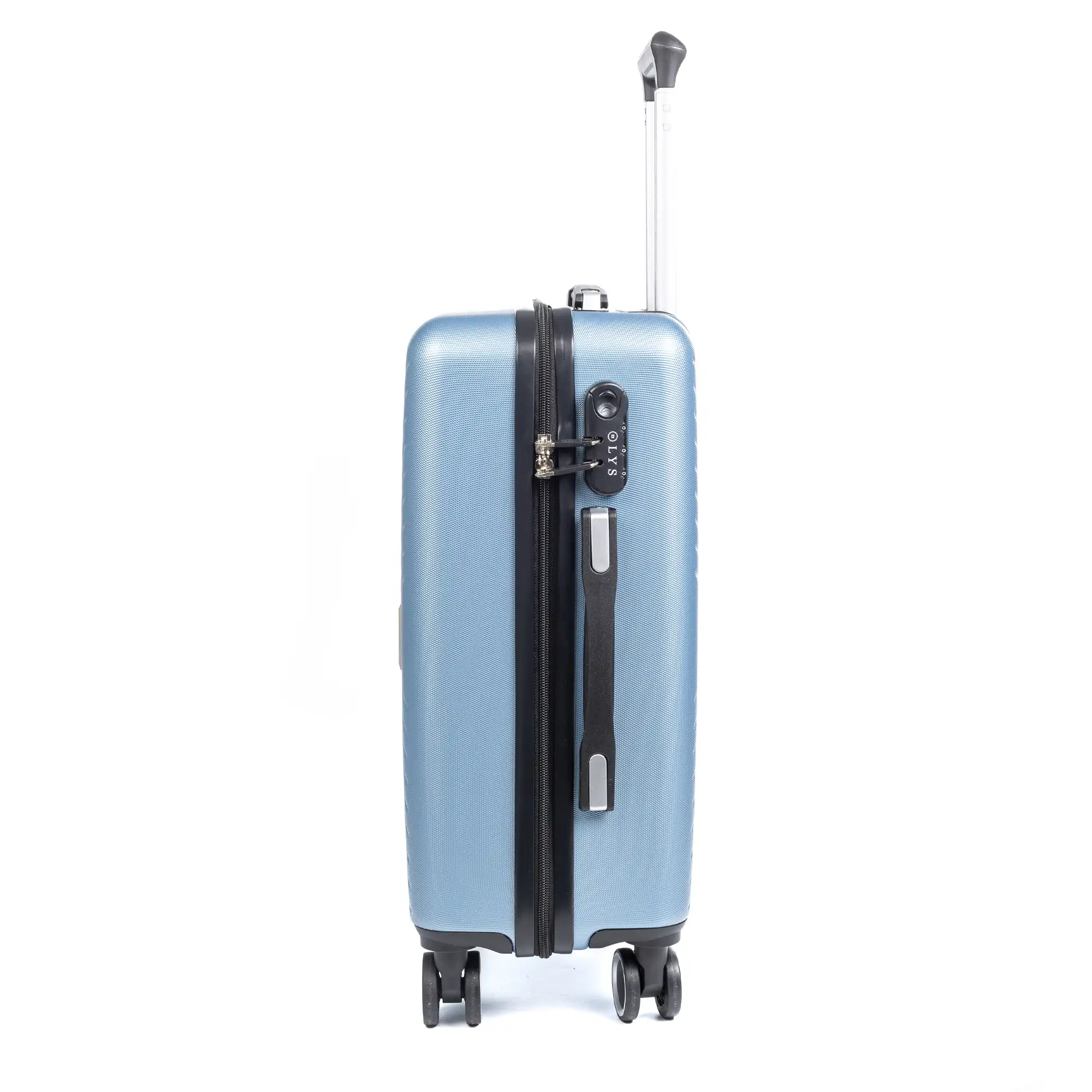Juego de 3 maletas Trolley en material ligero de ABS de alta resistencia. Cerradura numérica, 4 ruedas dobles giratorias 360°.