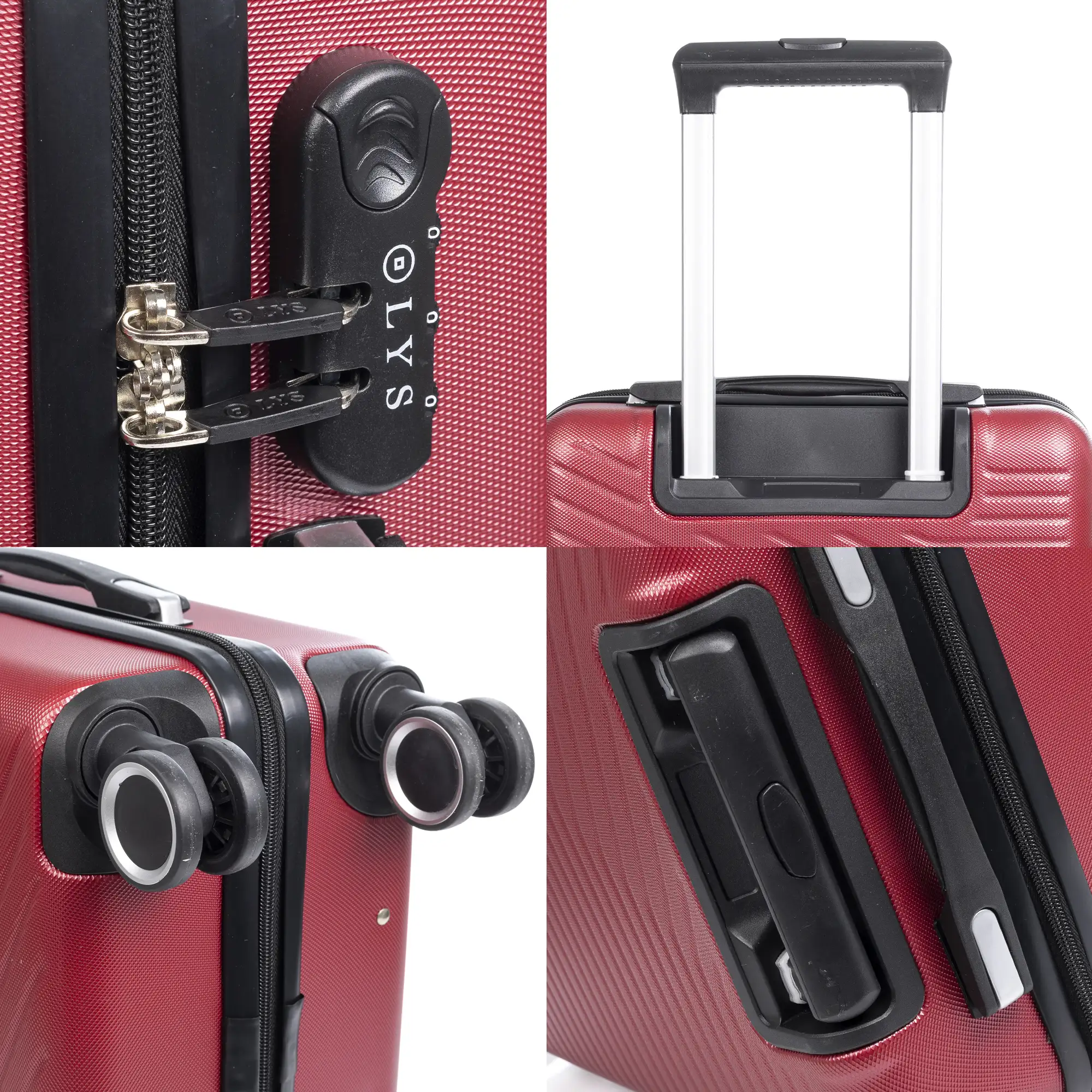 Maleta mediana Trolley en material ligero de ABS de alta resistencia. Cerradura numérica, 4 ruedas dobles giratorias 360°.65x43x26 cm