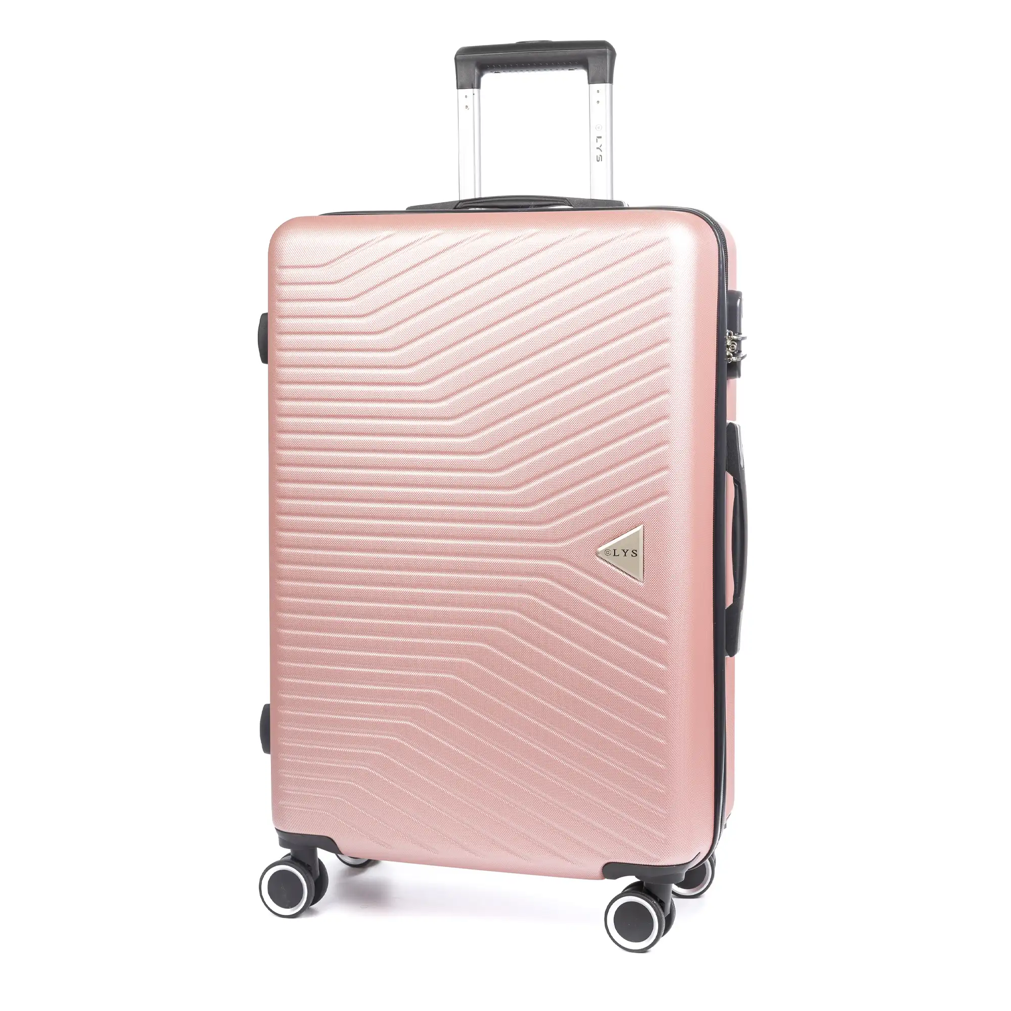 Maleta mediana Trolley en material ligero de ABS de alta resistencia. Cerradura numérica, 4 ruedas dobles giratorias 360°.65x43x26 cm