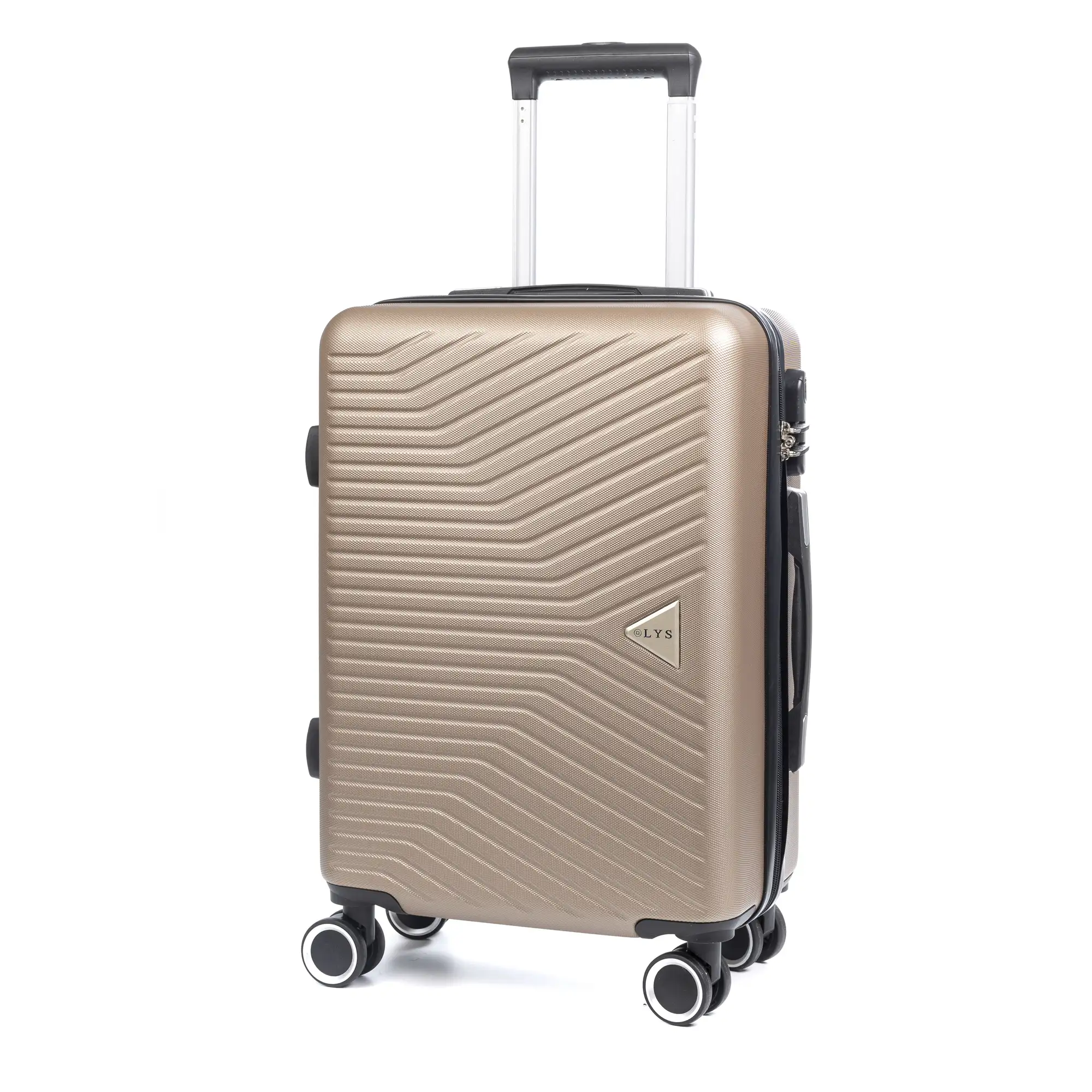 Maleta de cabina Trolley en material ligero de ABS de alta resistencia. Cerradura numérica, 4 ruedas dobles giratorias 360°.54x38x20 cm.