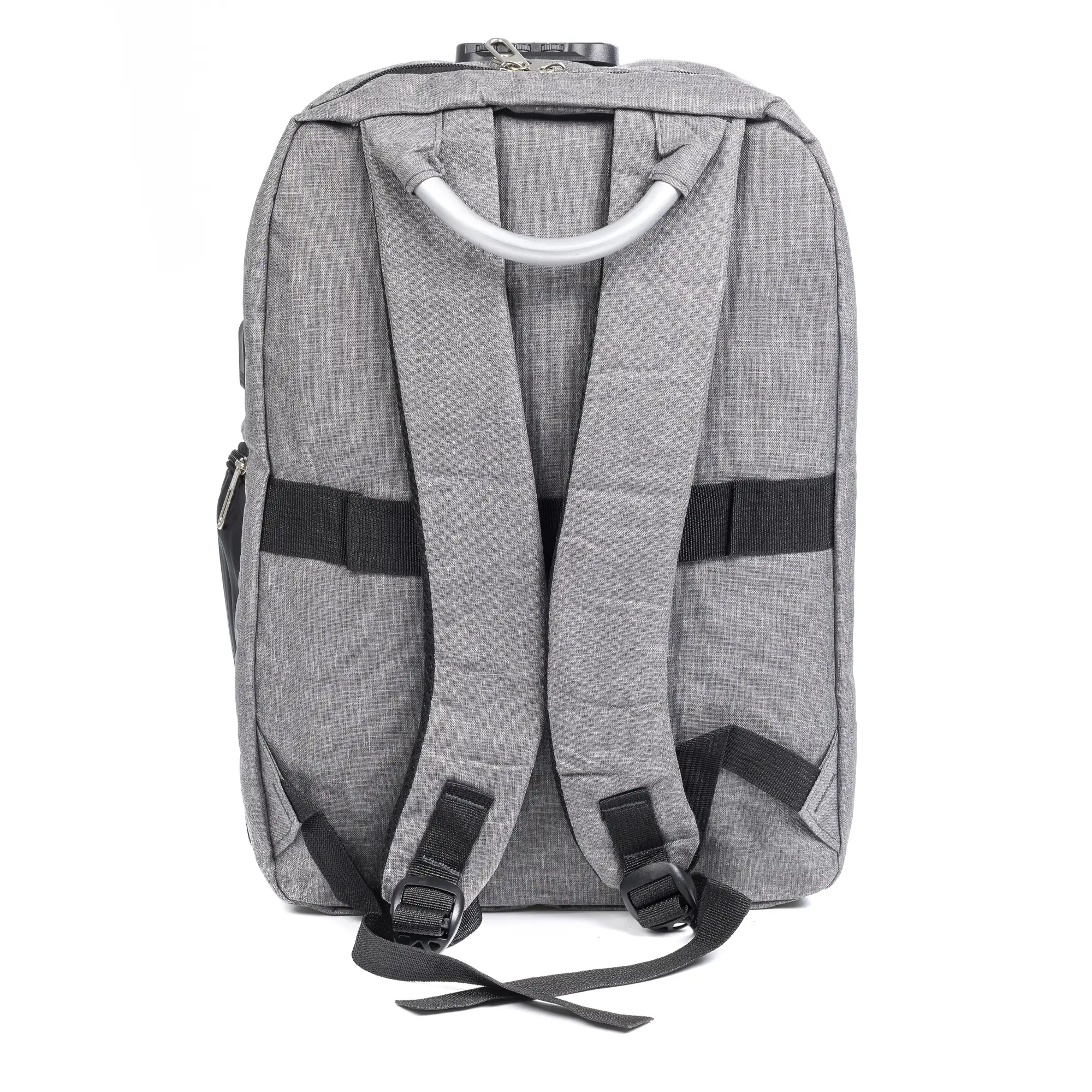 Mochila de cabina multicompartimento nylon. Asa de aluminio, refelctantes y cierre de seguridad númerico