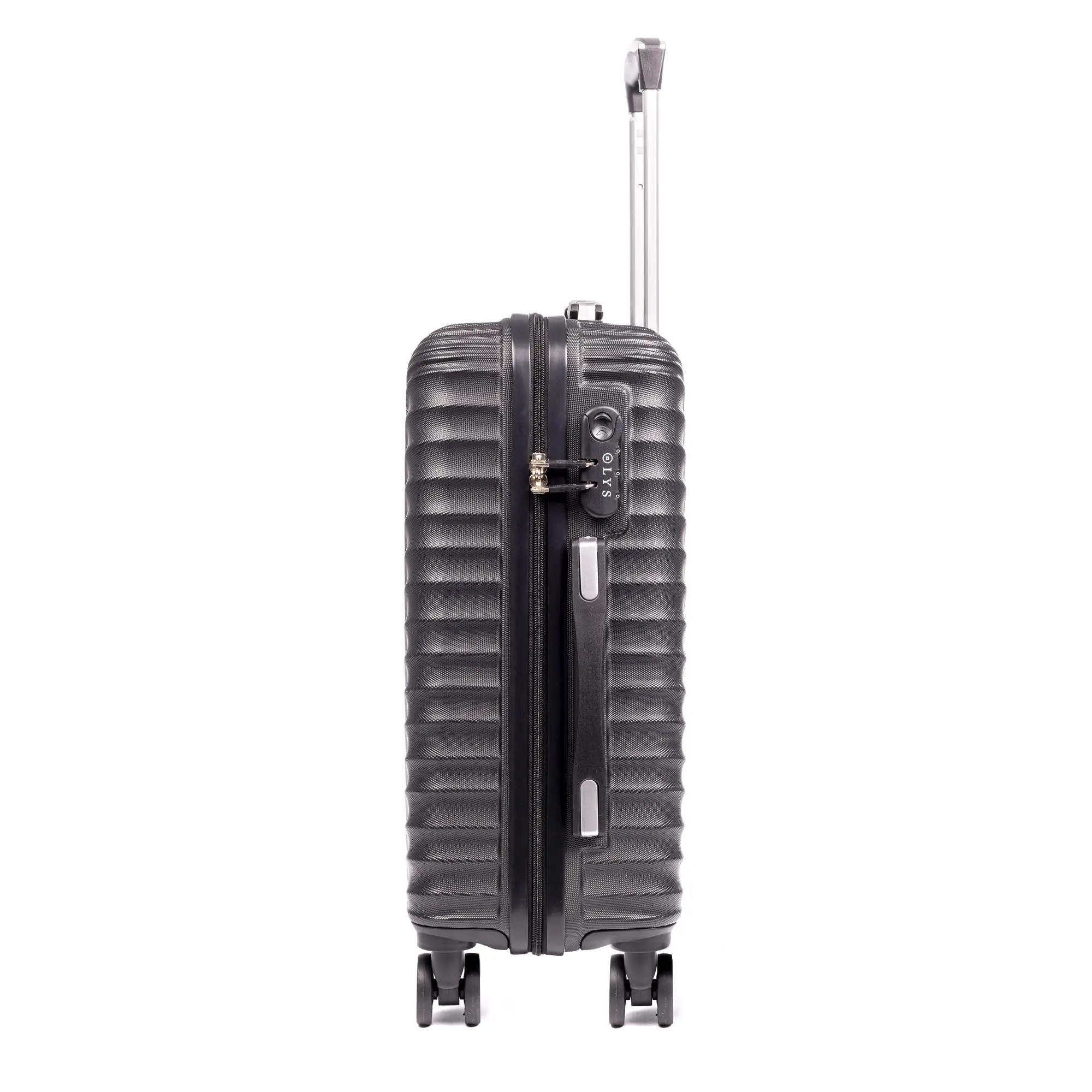 Juego de 3 maletas Trolley en material ligero de ABS de alta resistencia. Cerradura numérica, 4 ruedas dobles giratorias 360°.
