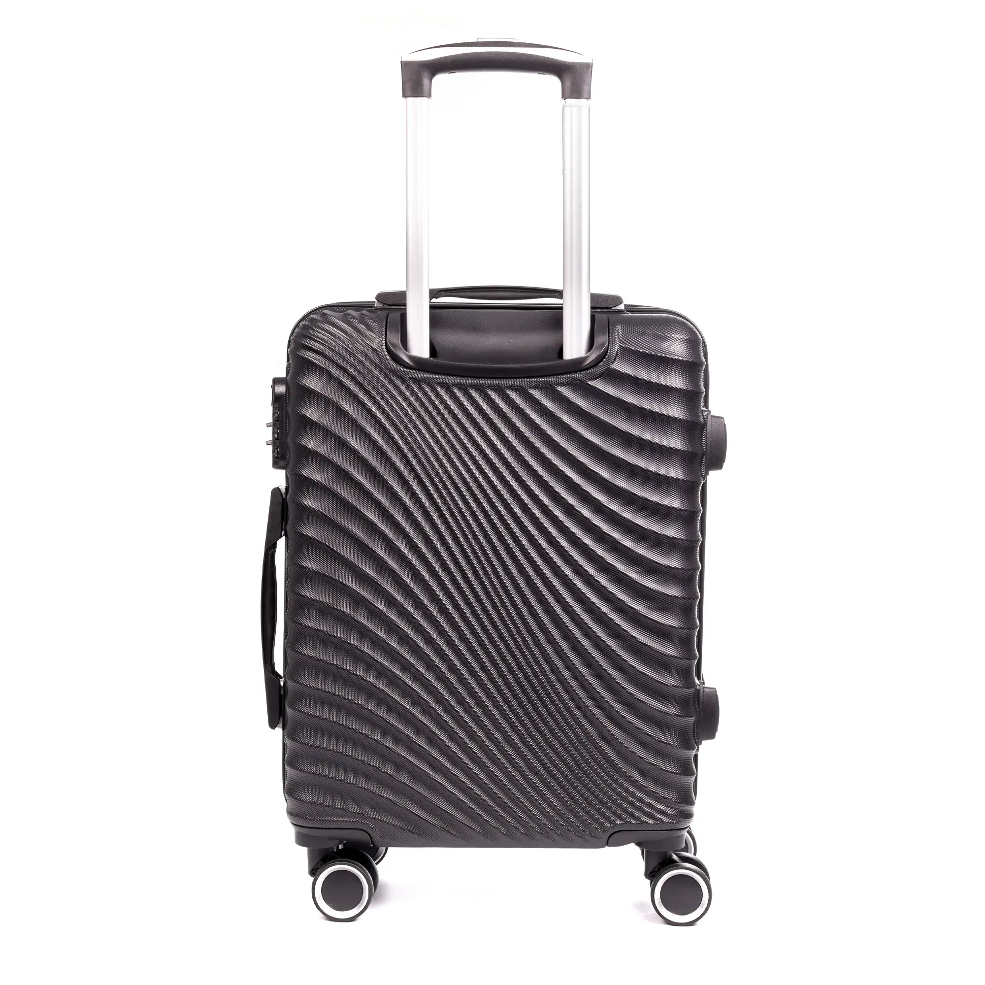 Juego de 3 maletas Trolley en material ligero de ABS de alta resistencia. Cerradura numérica, 4 ruedas dobles giratorias 360°.