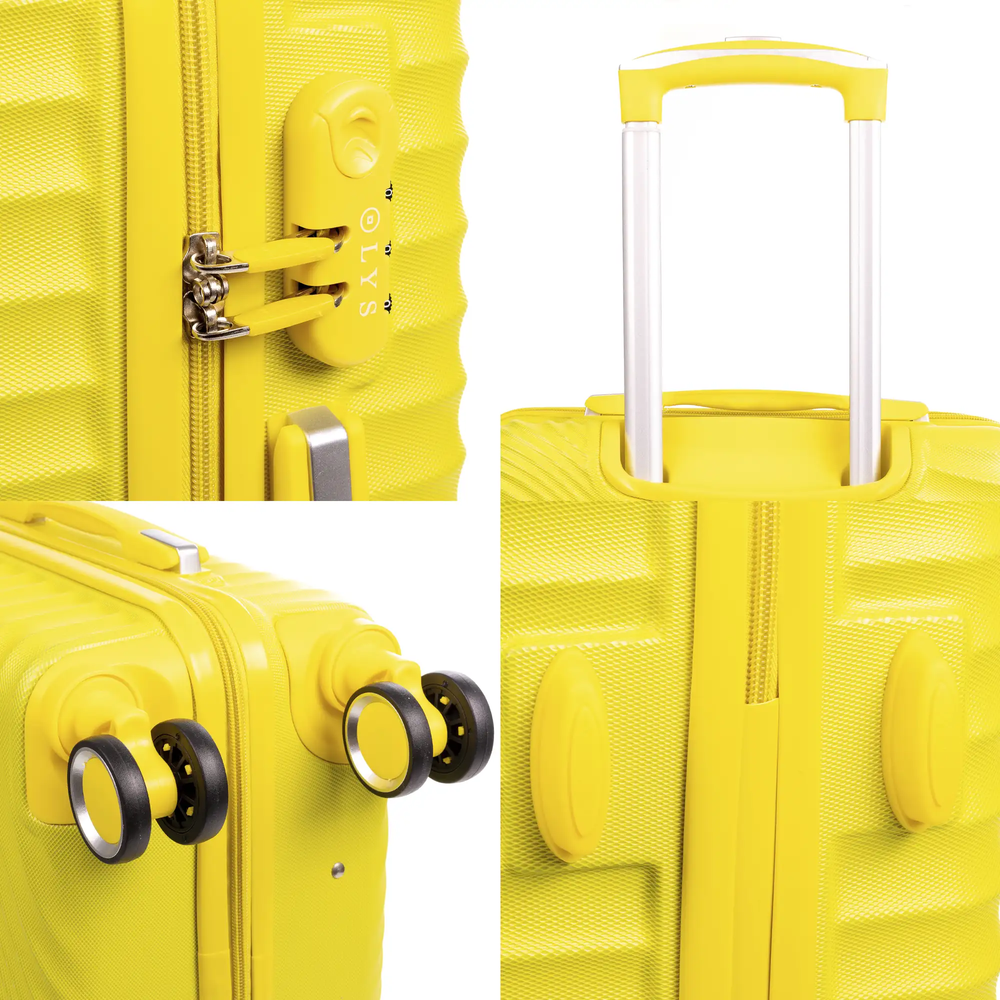 Maleta de cabina Trolley en material ligero de ABS de alta resistencia. Cerradura numérica, 4 ruedas dobles giratorias 360°. 56x38x20 cm.