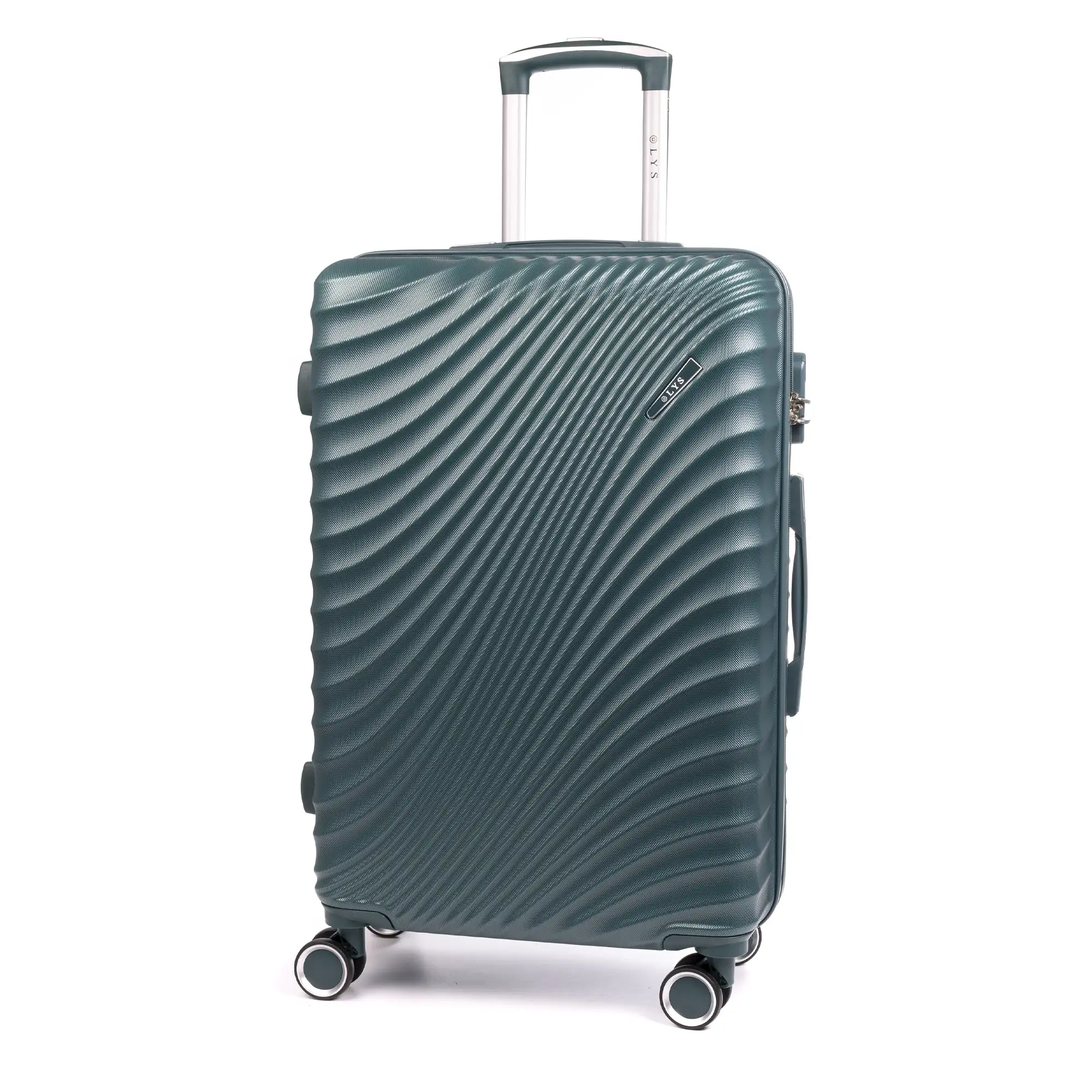 Maleta mediana Trolley en material ligero de ABS de alta resistencia. Cerradura numérica, 4 ruedas dobles giratorias 360°. 66x43x26 cm.