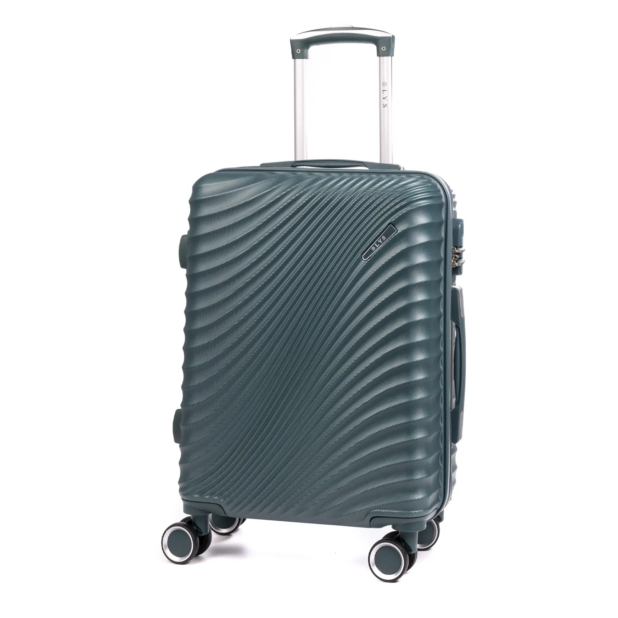 Maleta de cabina Trolley en material ligero de ABS de alta resistencia. Cerradura numérica, 4 ruedas dobles giratorias 360°. 56x38x20 cm.
