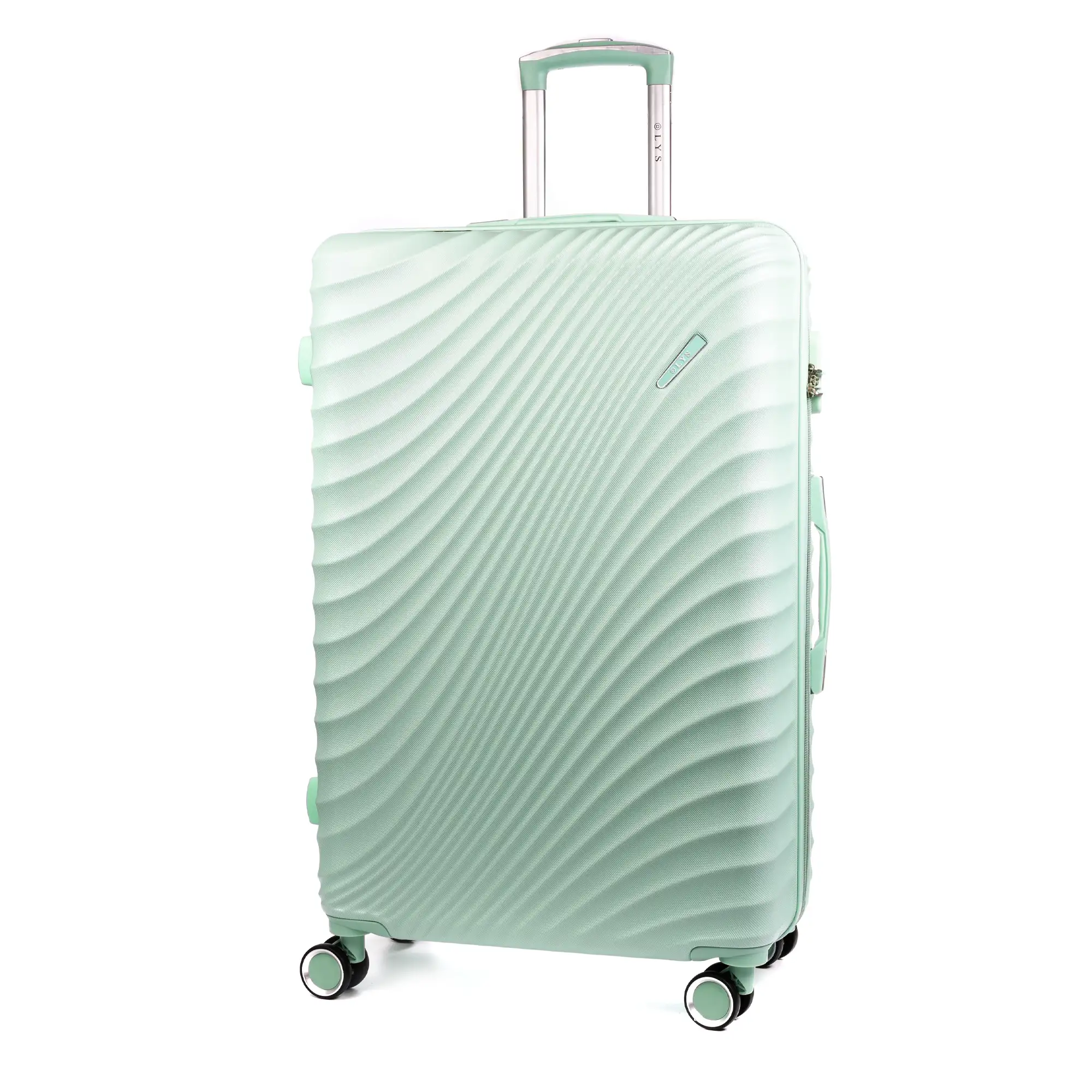 Maleta gran volumen Trolley en material ligero de ABS de alta resistencia. Cerradura numérica, 4 ruedas dobles giratorias 360°. 76x49x29 cm.