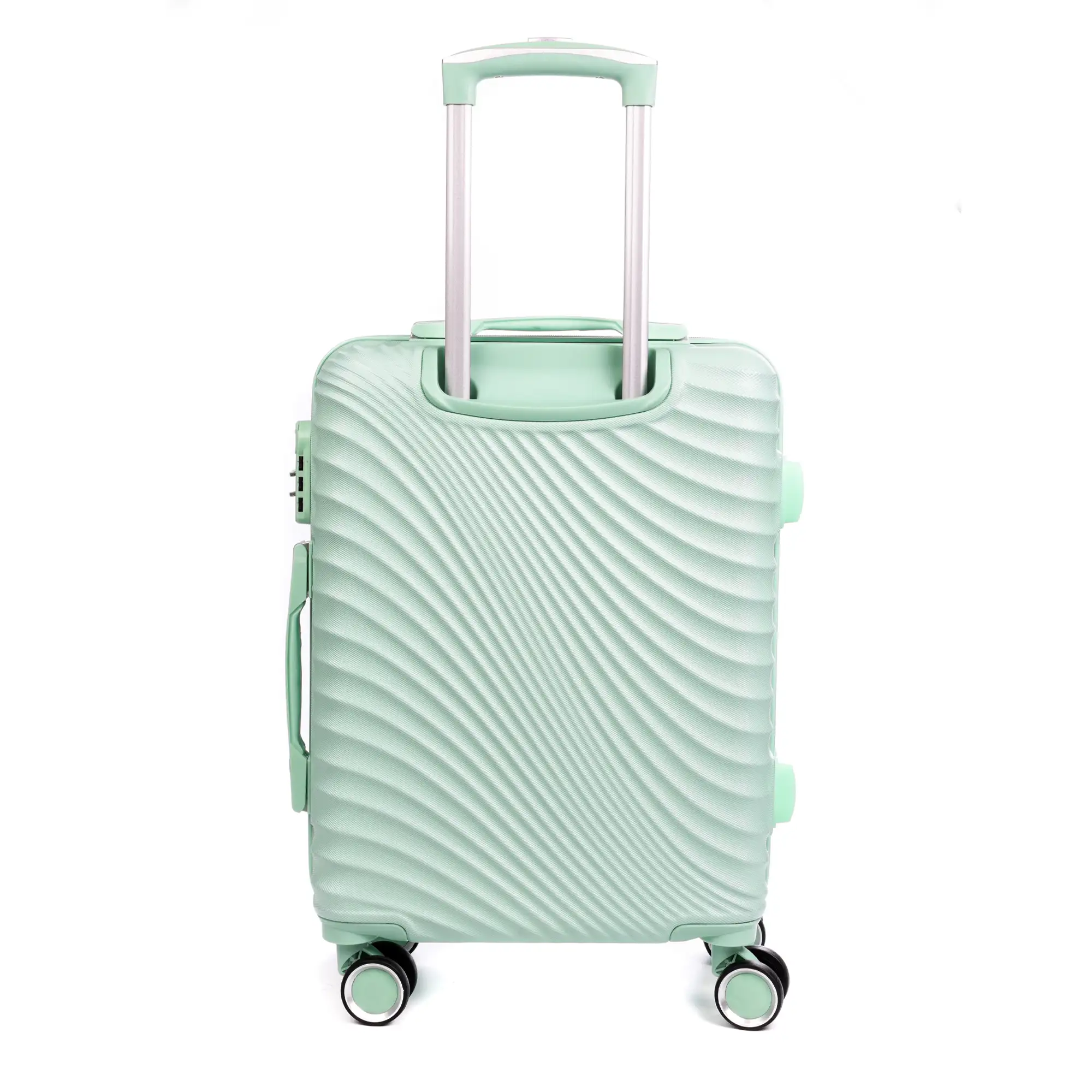 Maleta mediana Trolley en material ligero de ABS de alta resistencia. Cerradura numérica, 4 ruedas dobles giratorias 360°. 66x43x26 cm.