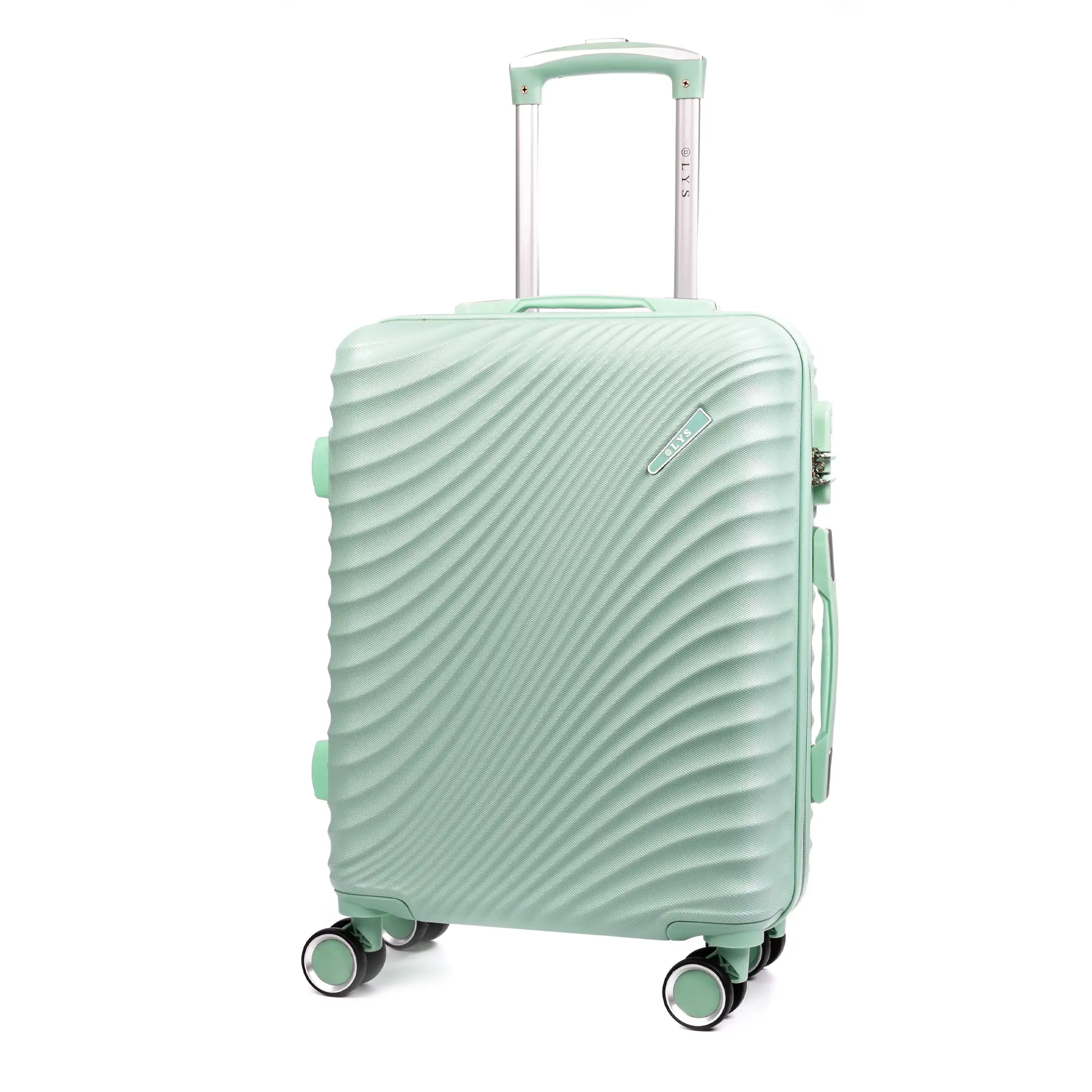 Maleta de cabina Trolley en material ligero de ABS de alta resistencia. Cerradura numérica, 4 ruedas dobles giratorias 360°. 56x38x20 cm.