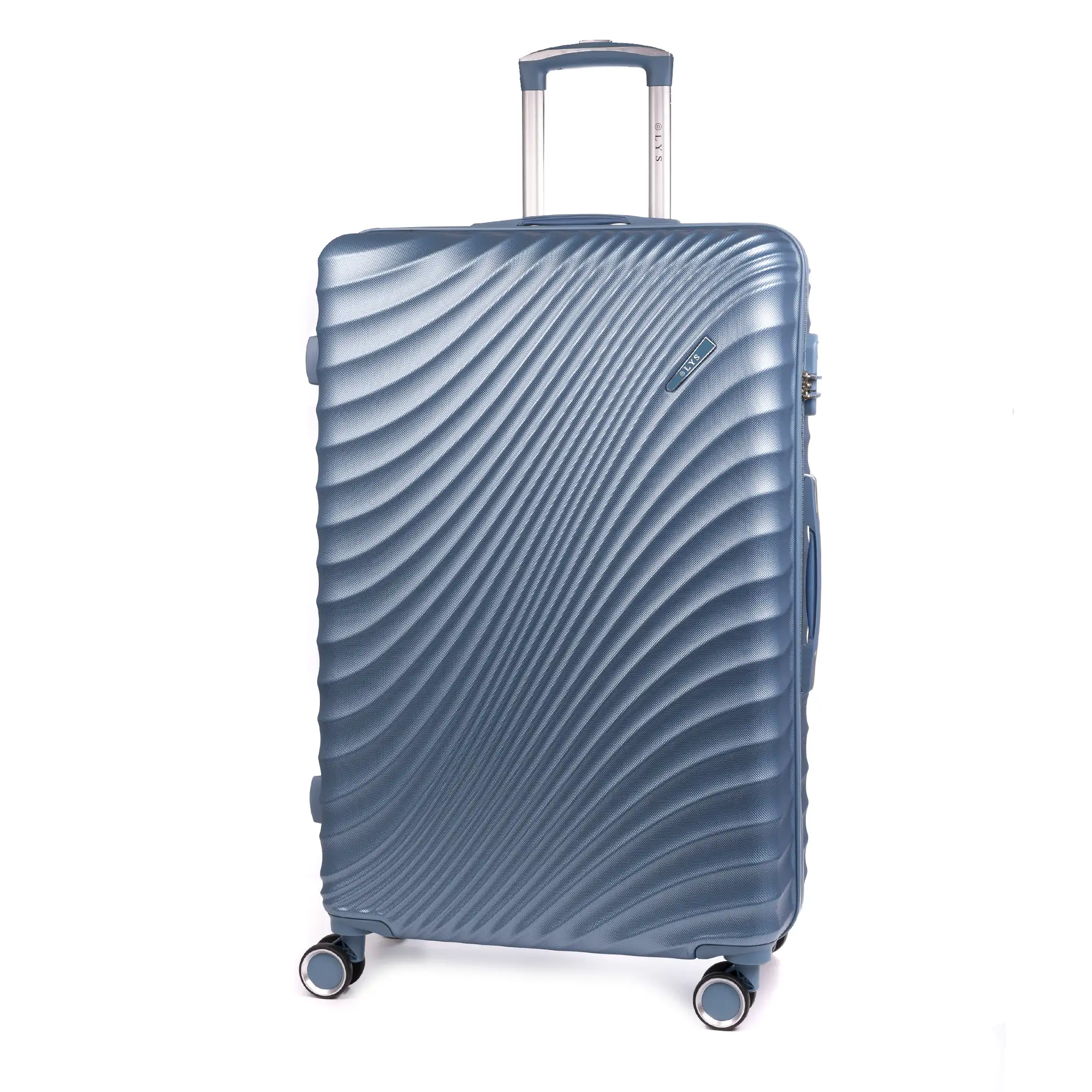 Maleta gran volumen Trolley en material ligero de ABS de alta resistencia. Cerradura numérica, 4 ruedas dobles giratorias 360°. 76x49x29 cm.