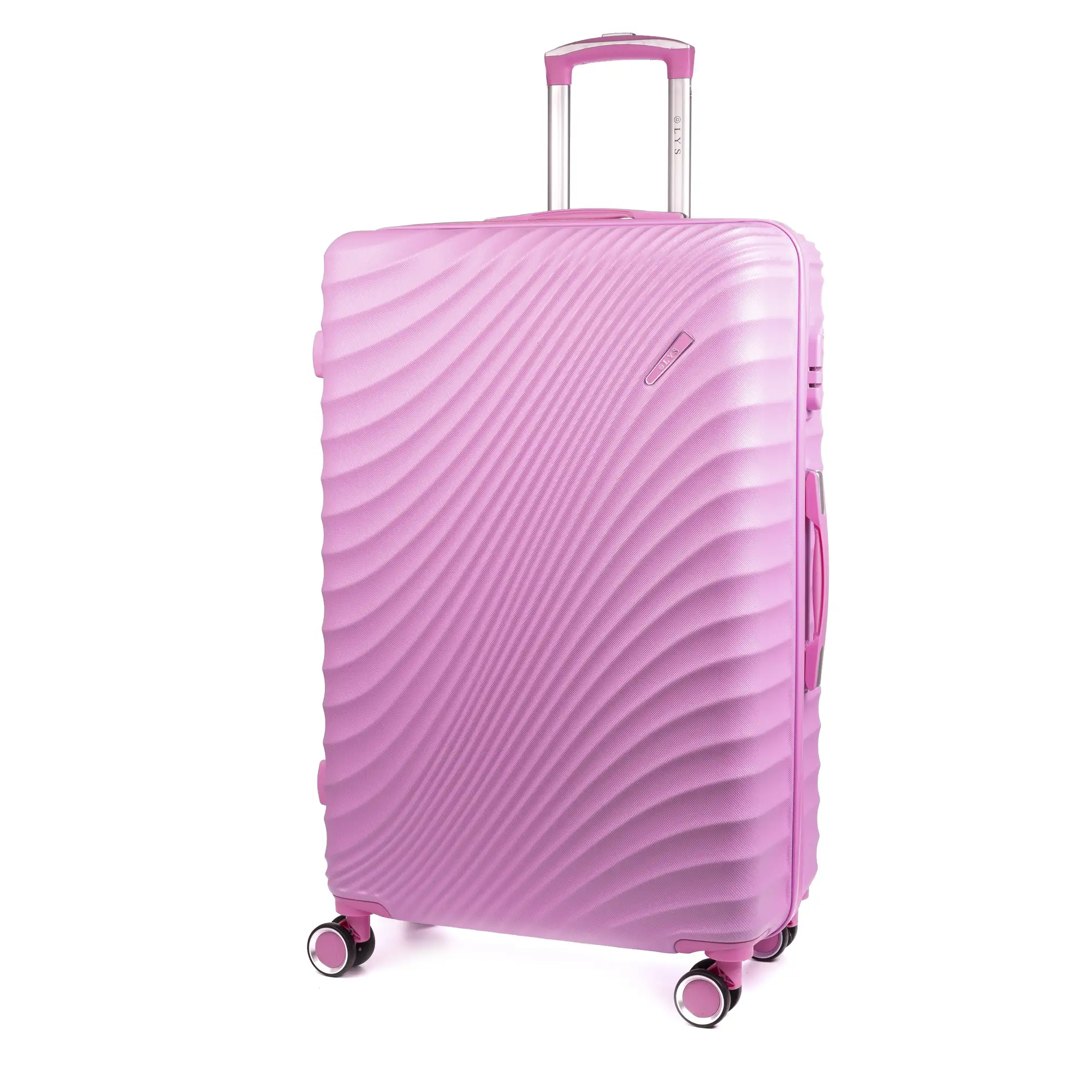 Maleta gran volumen Trolley en material ligero de ABS de alta resistencia. Cerradura numérica, 4 ruedas dobles giratorias 360°. 76x49x29 cm.