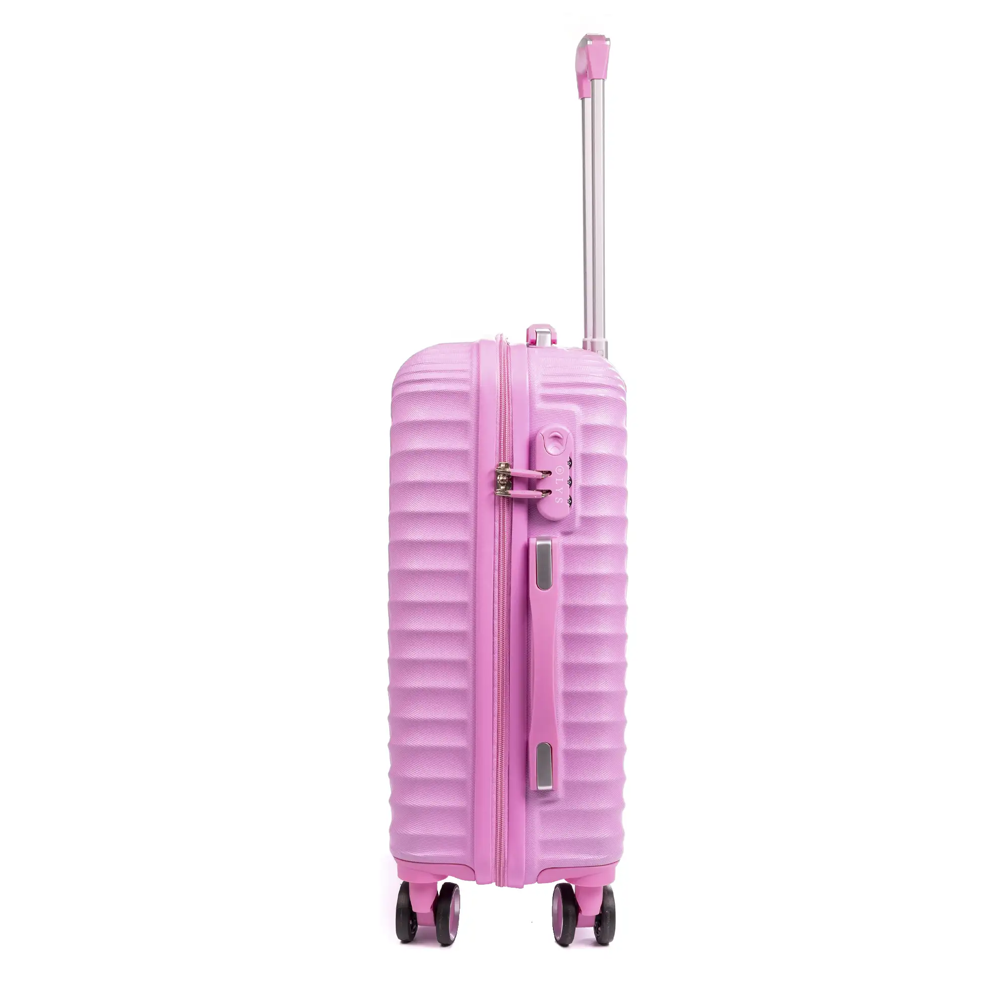 Maleta gran volumen Trolley en material ligero de ABS de alta resistencia. Cerradura numérica, 4 ruedas dobles giratorias 360°. 76x49x29 cm.