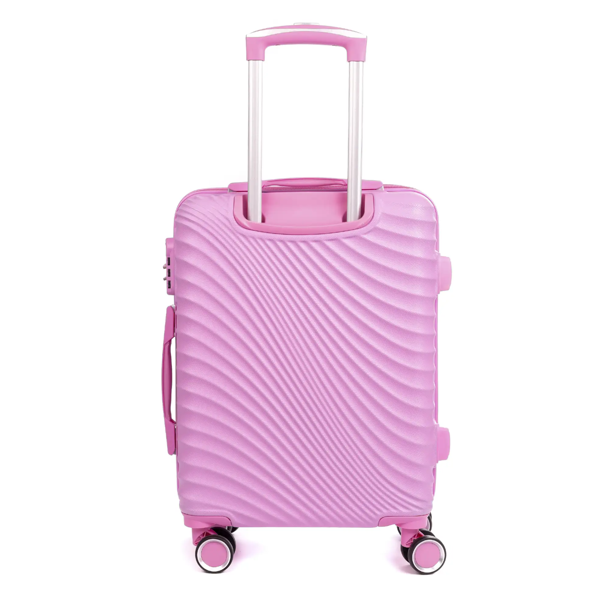 Maleta gran volumen Trolley en material ligero de ABS de alta resistencia. Cerradura numérica, 4 ruedas dobles giratorias 360°. 76x49x29 cm.