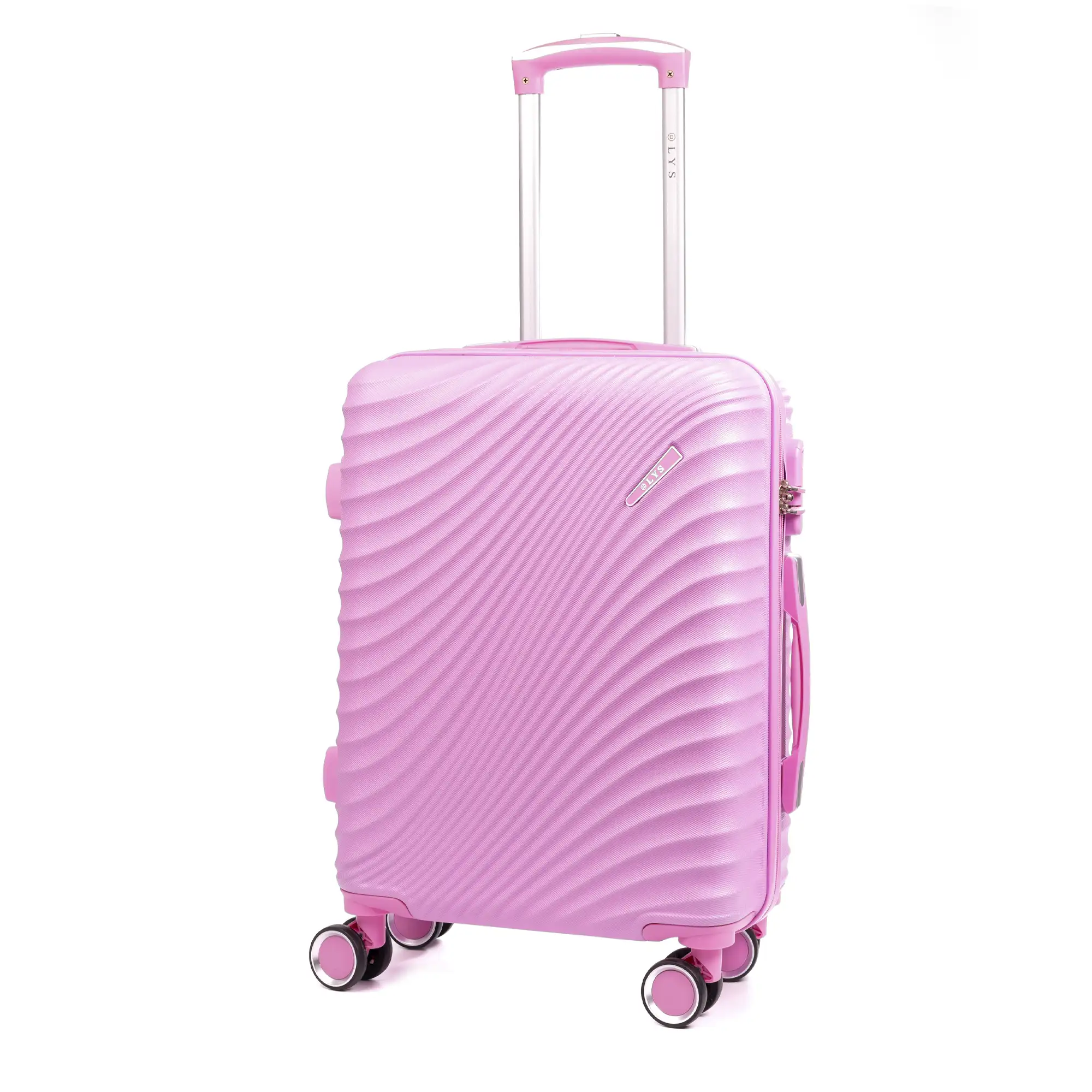 Maleta de cabina Trolley en material ligero de ABS de alta resistencia. Cerradura numérica, 4 ruedas dobles giratorias 360°. 56x38x20 cm.