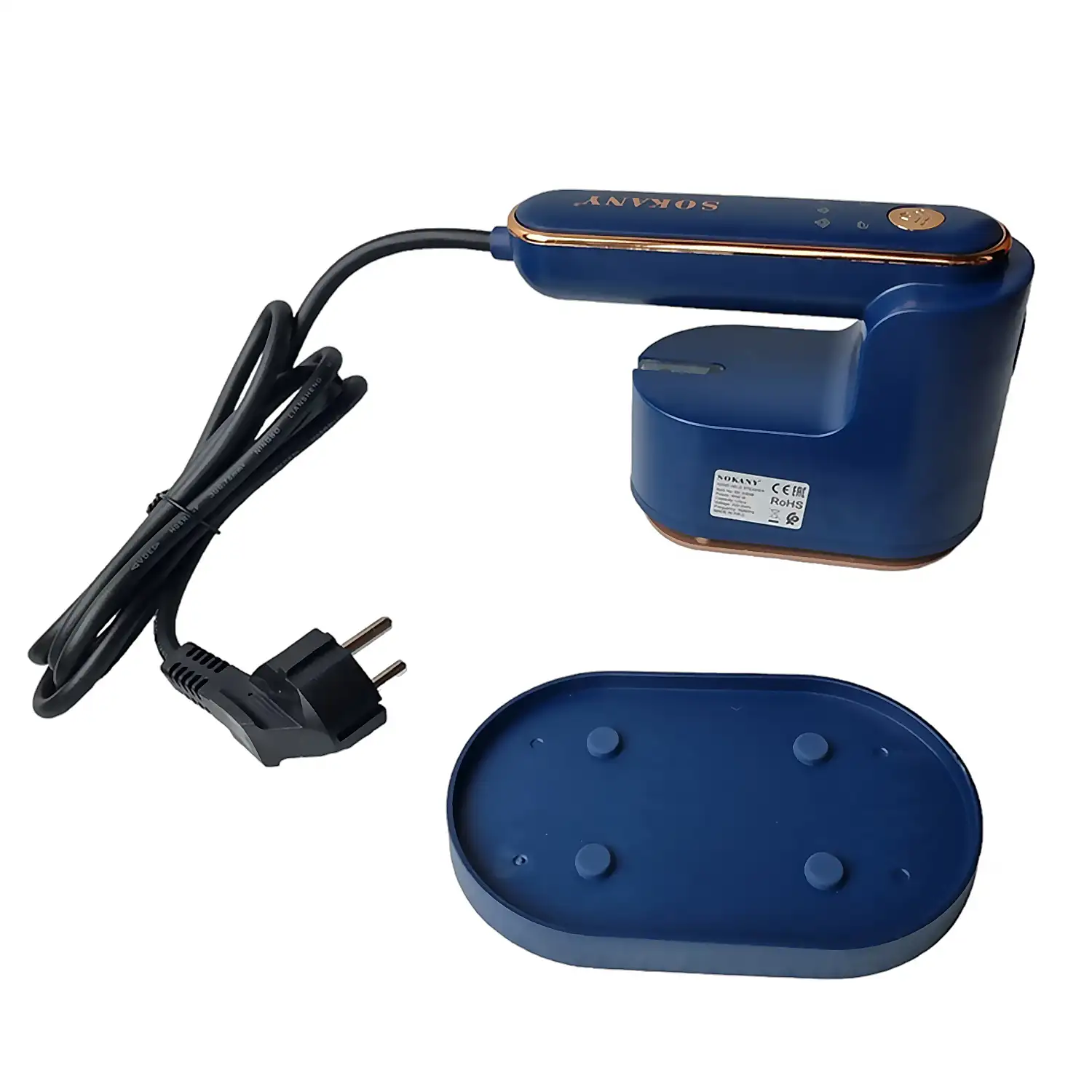 Mini plancha eléctrica portátil con sistema de vapor, depósito de 125ml.