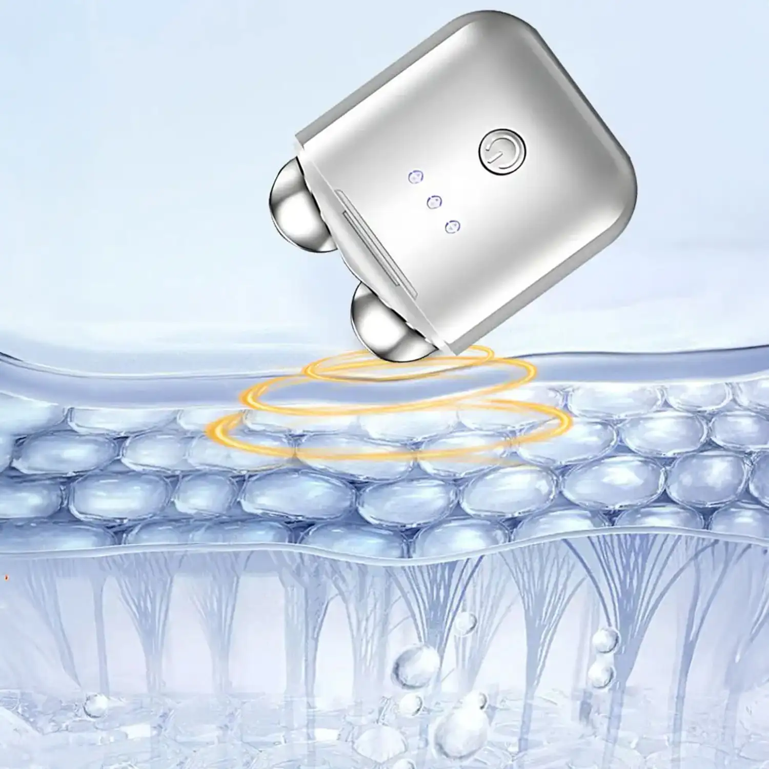 Mini dispositivo de belleza, microcorrientes especial para el cuidado facial. Con 3 niveles de intensidad.