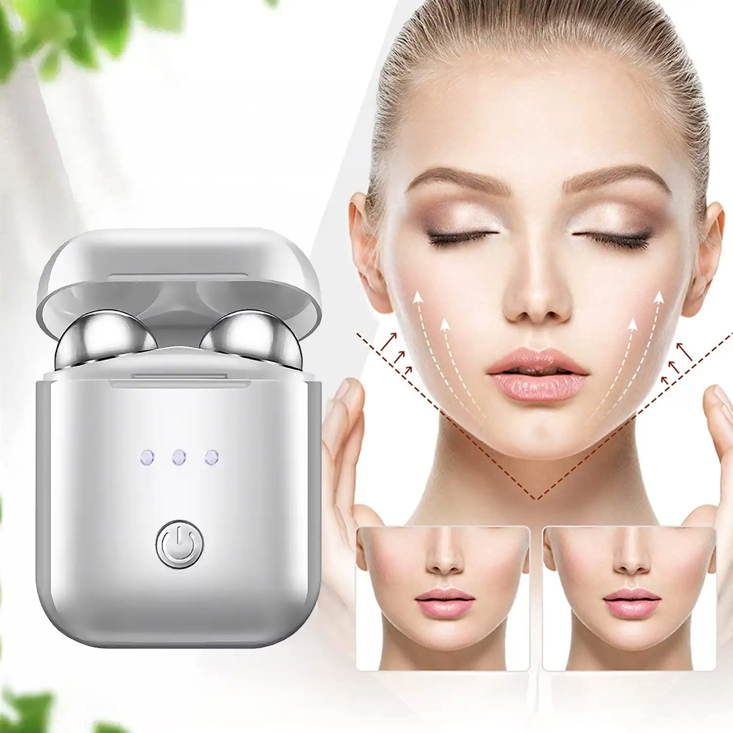 Mini dispositivo de belleza, microcorrientes especial para el cuidado facial. Con 3 niveles de intensidad.