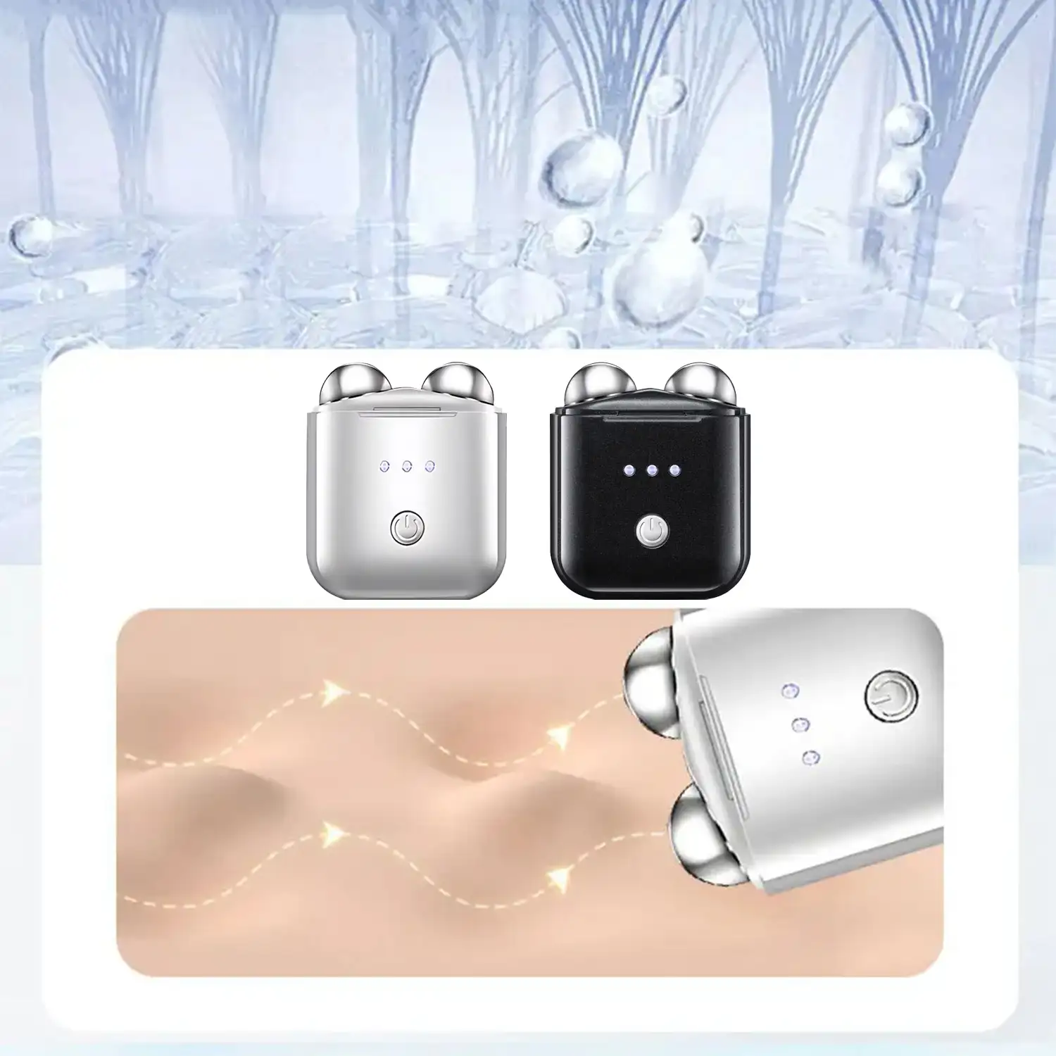 Mini dispositivo de belleza, microcorrientes especial para el cuidado facial. Con 3 niveles de intensidad.