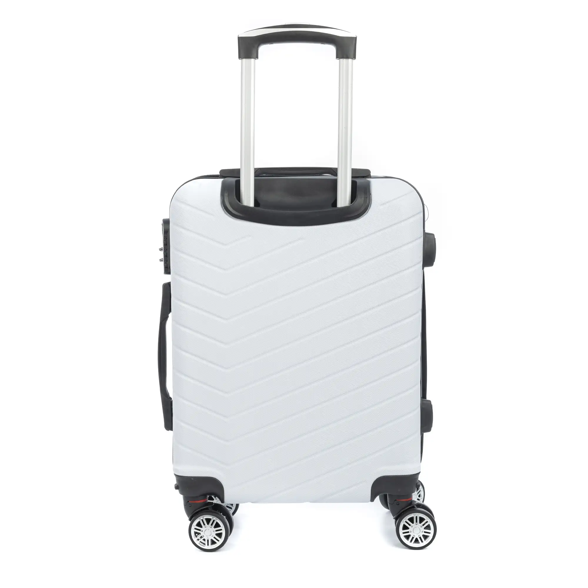 Maleta de cabina Trolley en material ligero de ABS de alta resistencia. Cerradura numérica, 4 ruedas dobles extraíbles y giratorias 360°. 55x38x20 cm.