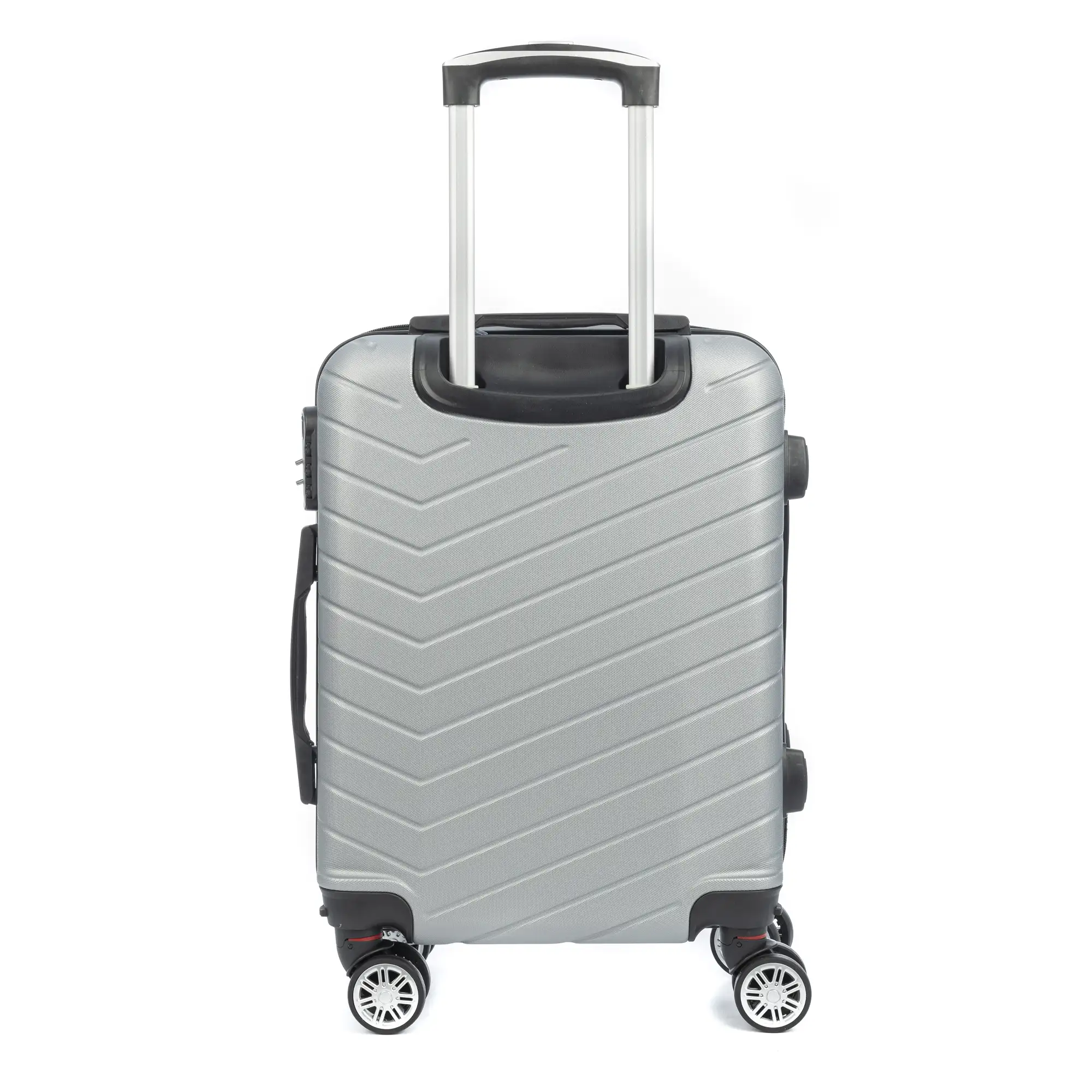 Maleta de cabina Trolley en material ligero de ABS de alta resistencia. Cerradura numérica, 4 ruedas dobles extraíbles y giratorias 360°. 55x38x20 cm.