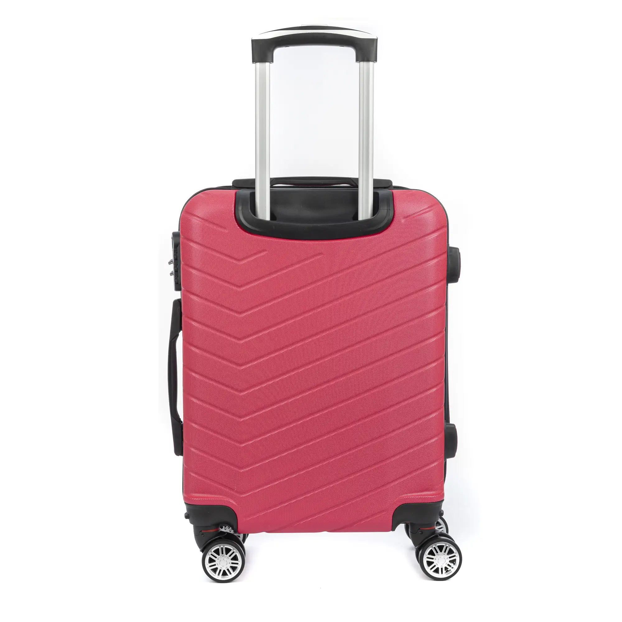 Maleta de cabina Trolley en material ligero de ABS de alta resistencia. Cerradura numérica, 4 ruedas dobles extraíbles y giratorias 360°. 55x38x20 cm.