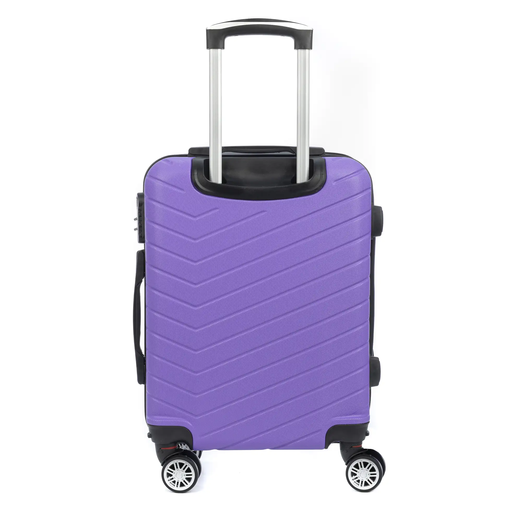 Maleta de cabina Trolley en material ligero de ABS de alta resistencia. Cerradura numérica, 4 ruedas dobles extraíbles y giratorias 360°. 55x38x20 cm.