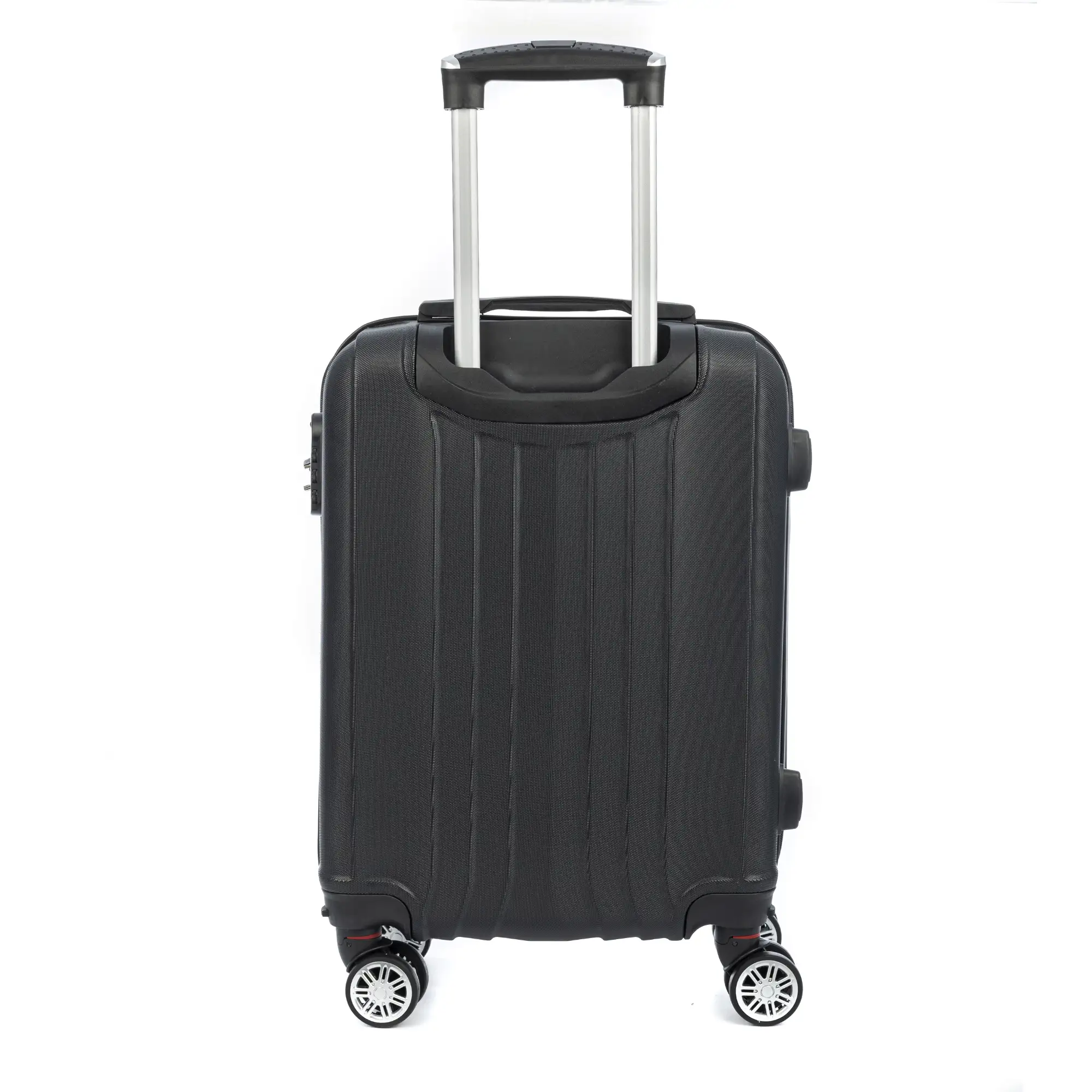 Maleta de cabina Trolley en material ligero de ABS de alta resistencia. Cerradura numérica, 4 ruedas dobles extraíbles y giratorias 360°. 57x38x20 cm.