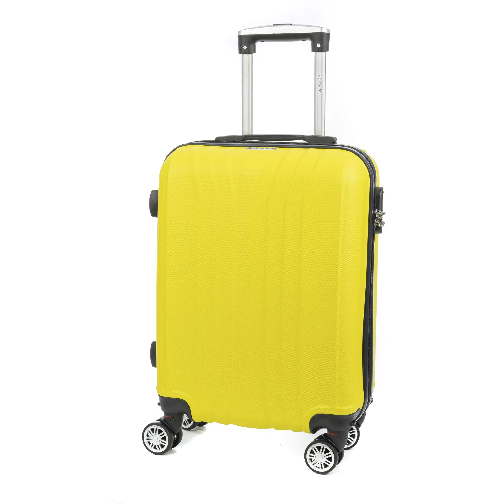 Maleta de cabina Trolley en material ligero de ABS de alta resistencia. Cerradura numérica, 4 ruedas dobles extraíbles y giratorias 360°. 57x38x20 cm.