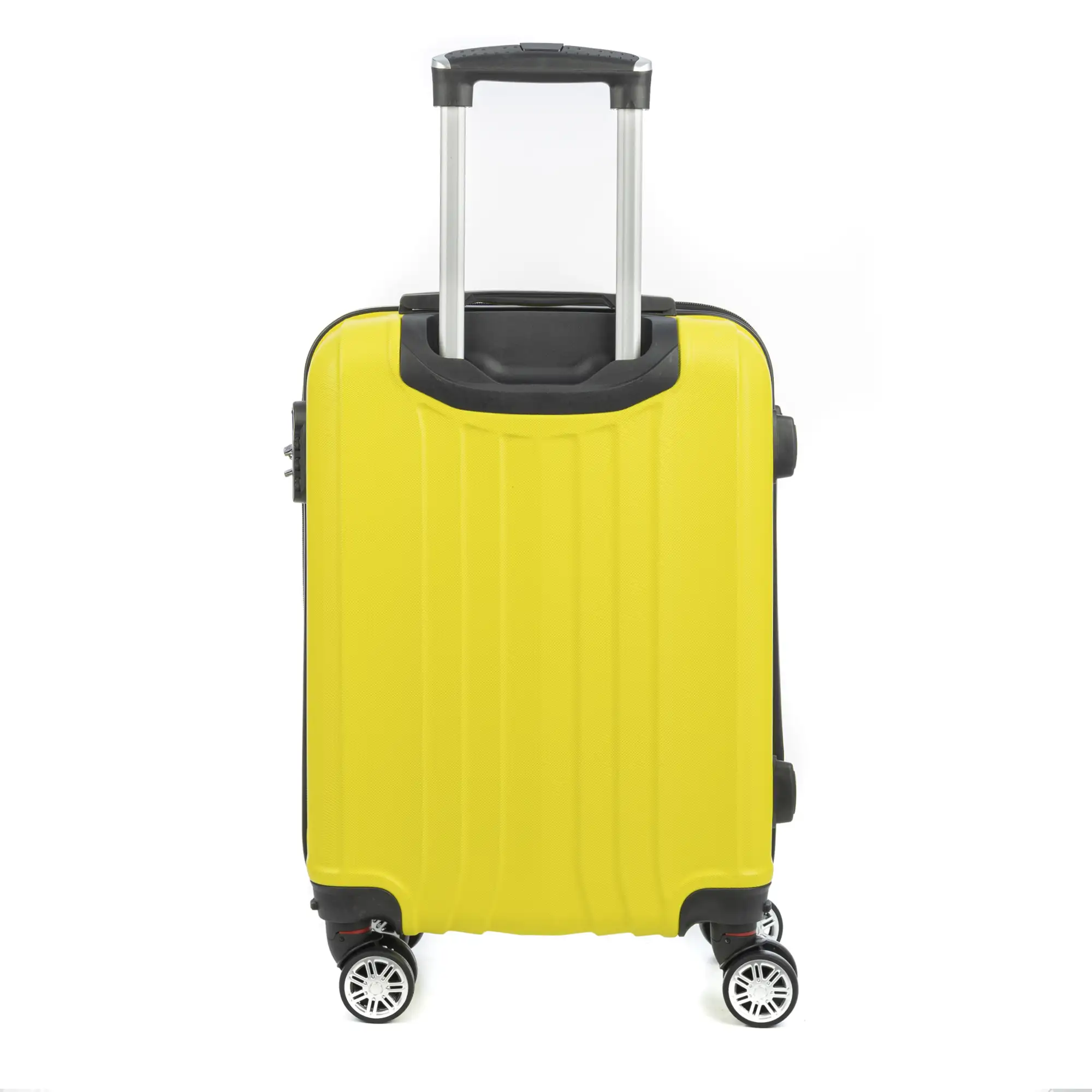 Maleta de cabina Trolley en material ligero de ABS de alta resistencia. Cerradura numérica, 4 ruedas dobles extraíbles y giratorias 360°. 57x38x20 cm.