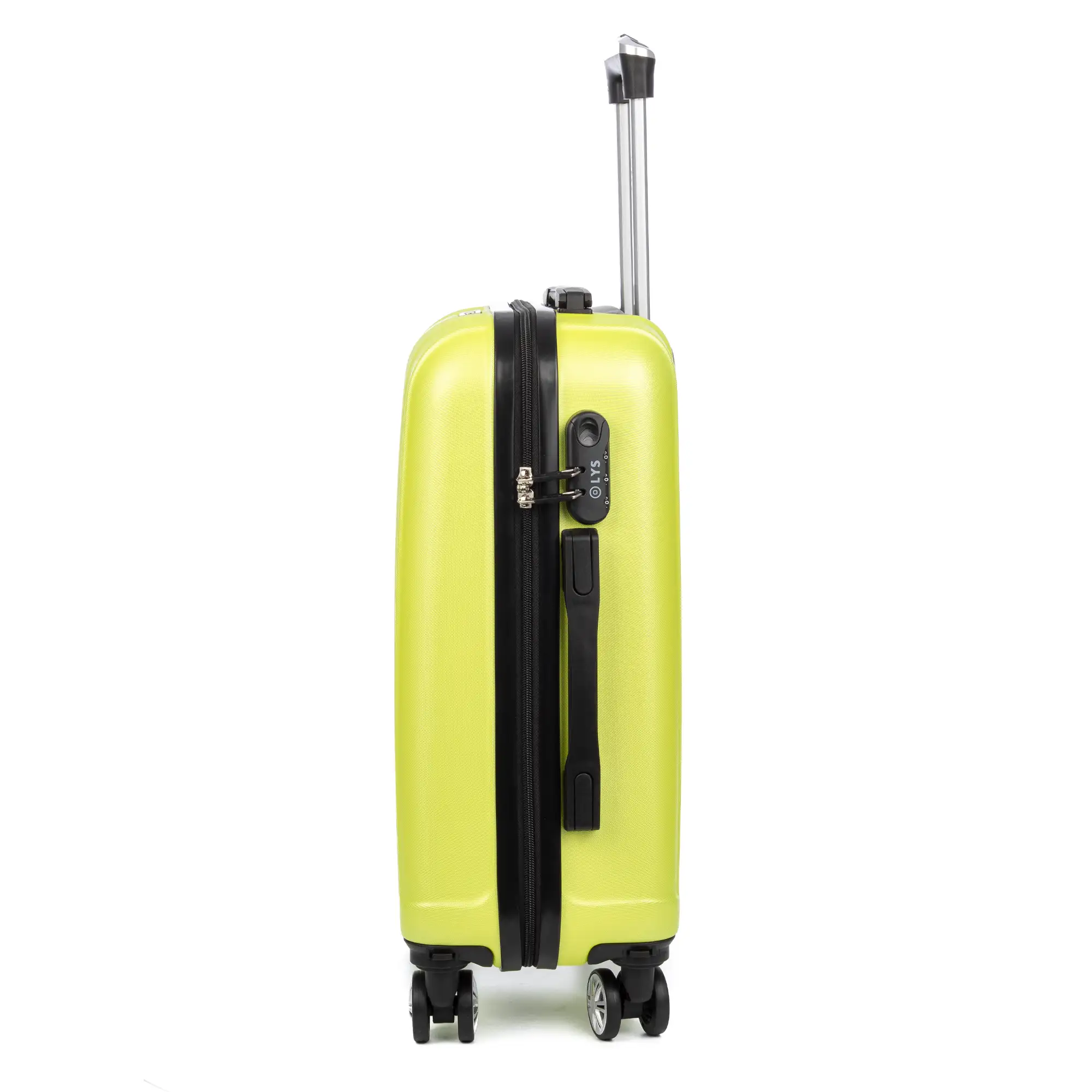 Maleta de cabina Trolley en material ligero de ABS de alta resistencia. Cerradura numérica, 4 ruedas dobles extraíbles y giratorias 360°. 57x38x20 cm