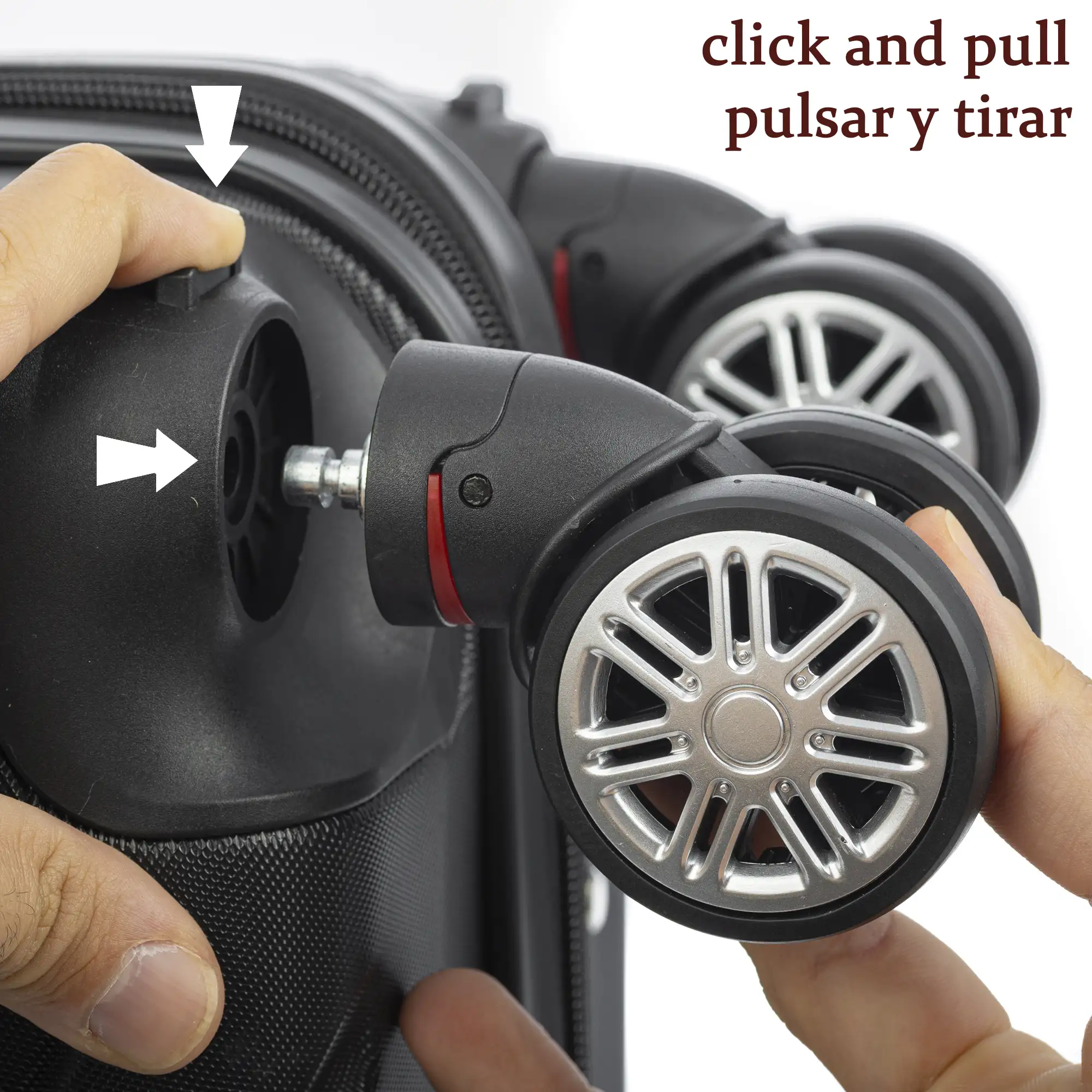 Maleta de cabina Trolley en material ligero de ABS de alta resistencia. Cerradura numérica, 4 ruedas dobles extraíbles y giratorias 360°. 57x38x20 cm.