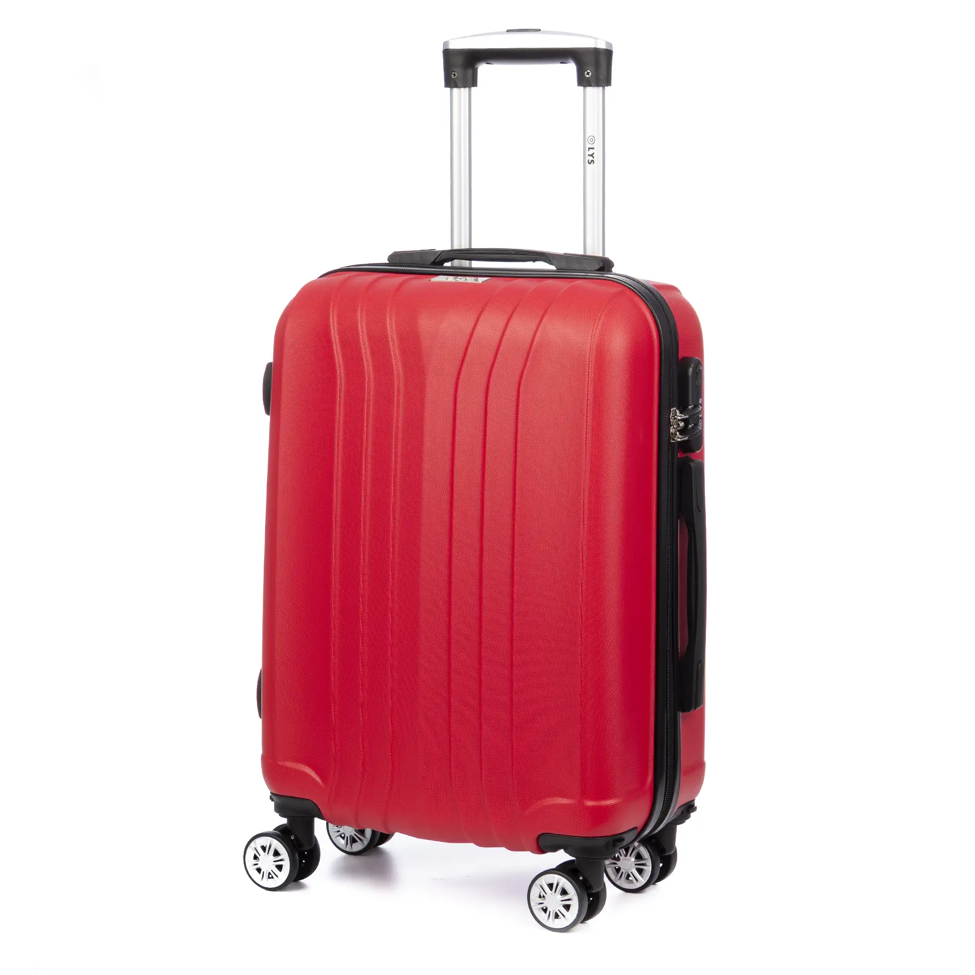 Maleta de cabina Trolley en material ligero de ABS de alta resistencia. Cerradura numérica, 4 ruedas dobles extraíbles y giratorias 360°. 57x38x20 cm.