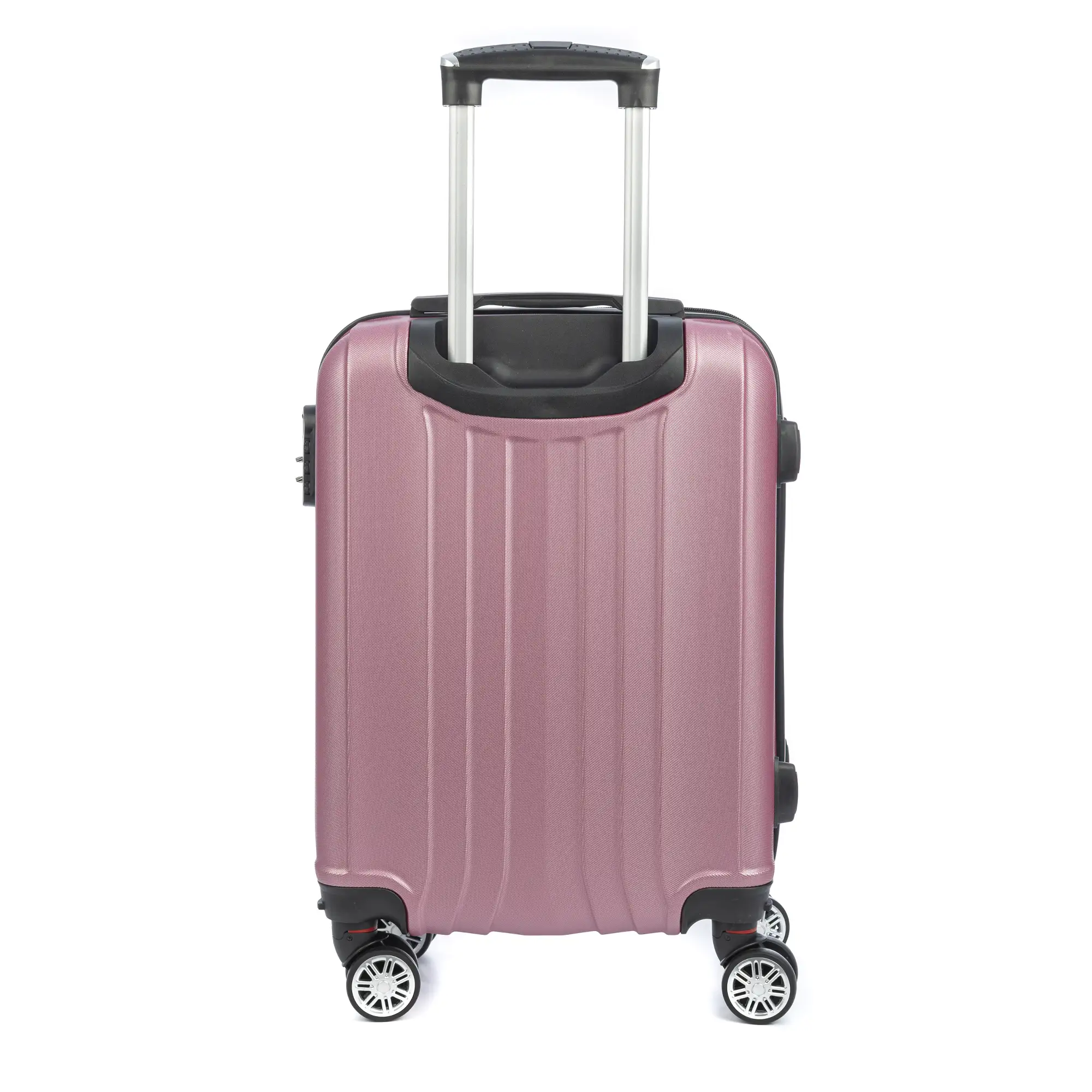 Maleta de cabina Trolley en material ligero de ABS de alta resistencia. Cerradura numérica, 4 ruedas dobles extraíbles y giratorias 360°. 57x38x20 cm.