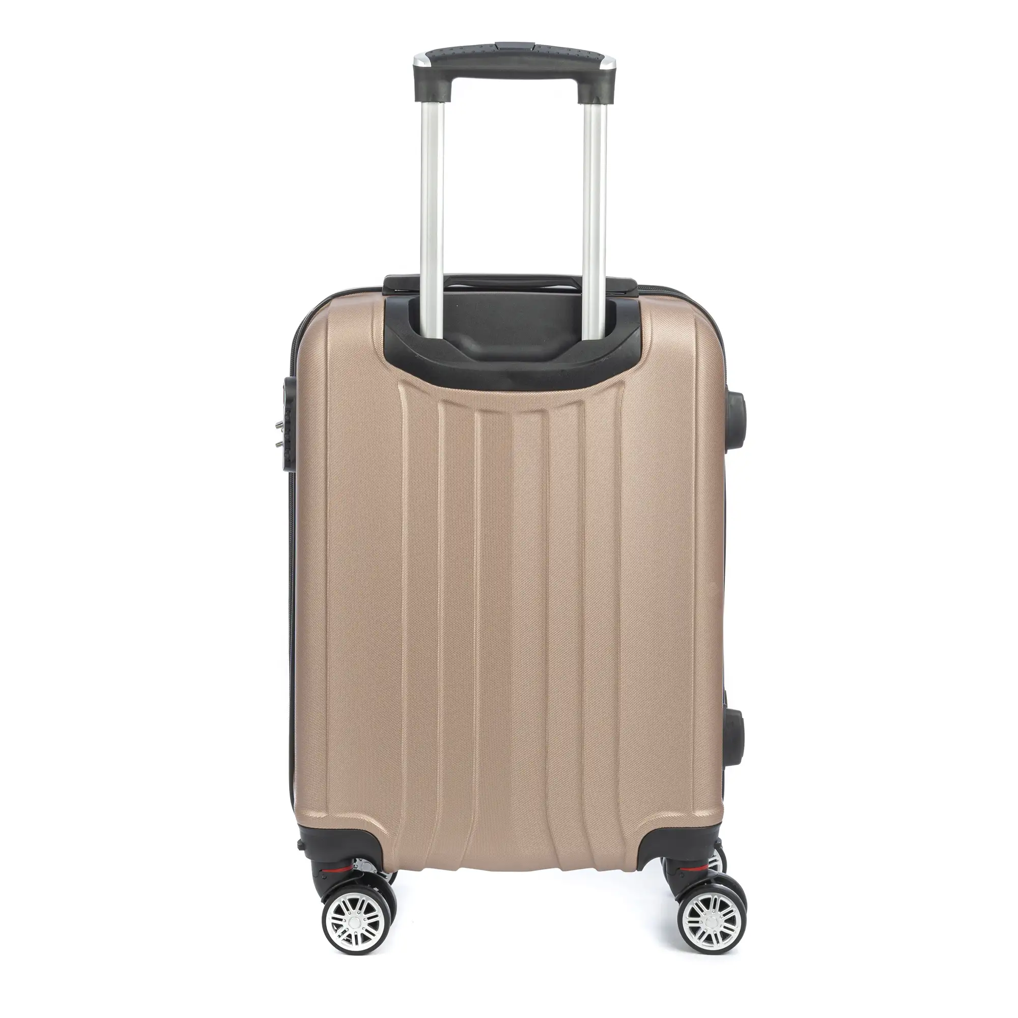 Maleta de cabina Trolley en material ligero de ABS de alta resistencia. Cerradura numérica, 4 ruedas dobles extraíbles y giratorias 360°. 57x38x20 cm.