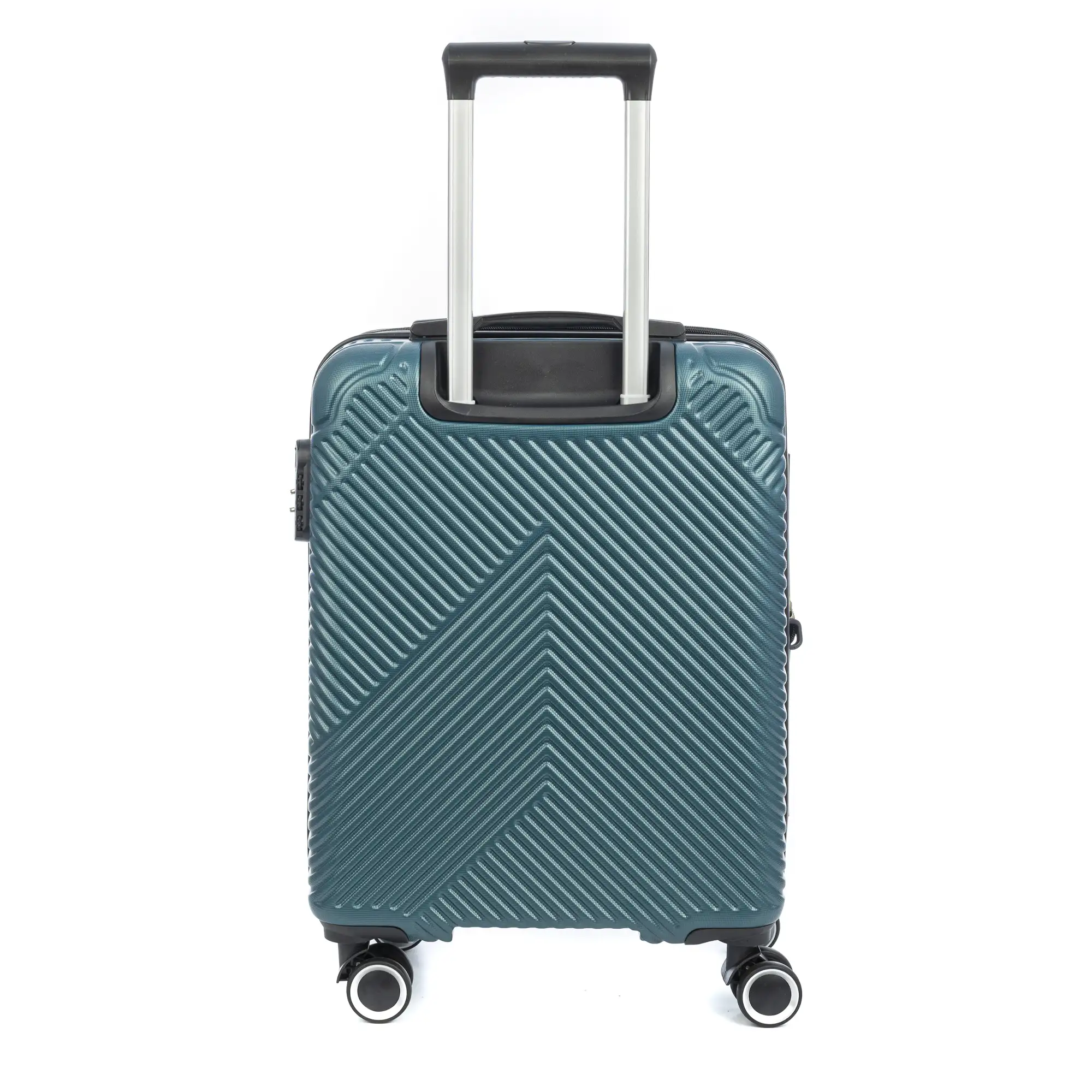 Juego de tres Maletas Trolley extensible, en material ligero ABS de alta resistencia. Cerradura numérica, 4 ruedas dobles giratorias 360°.