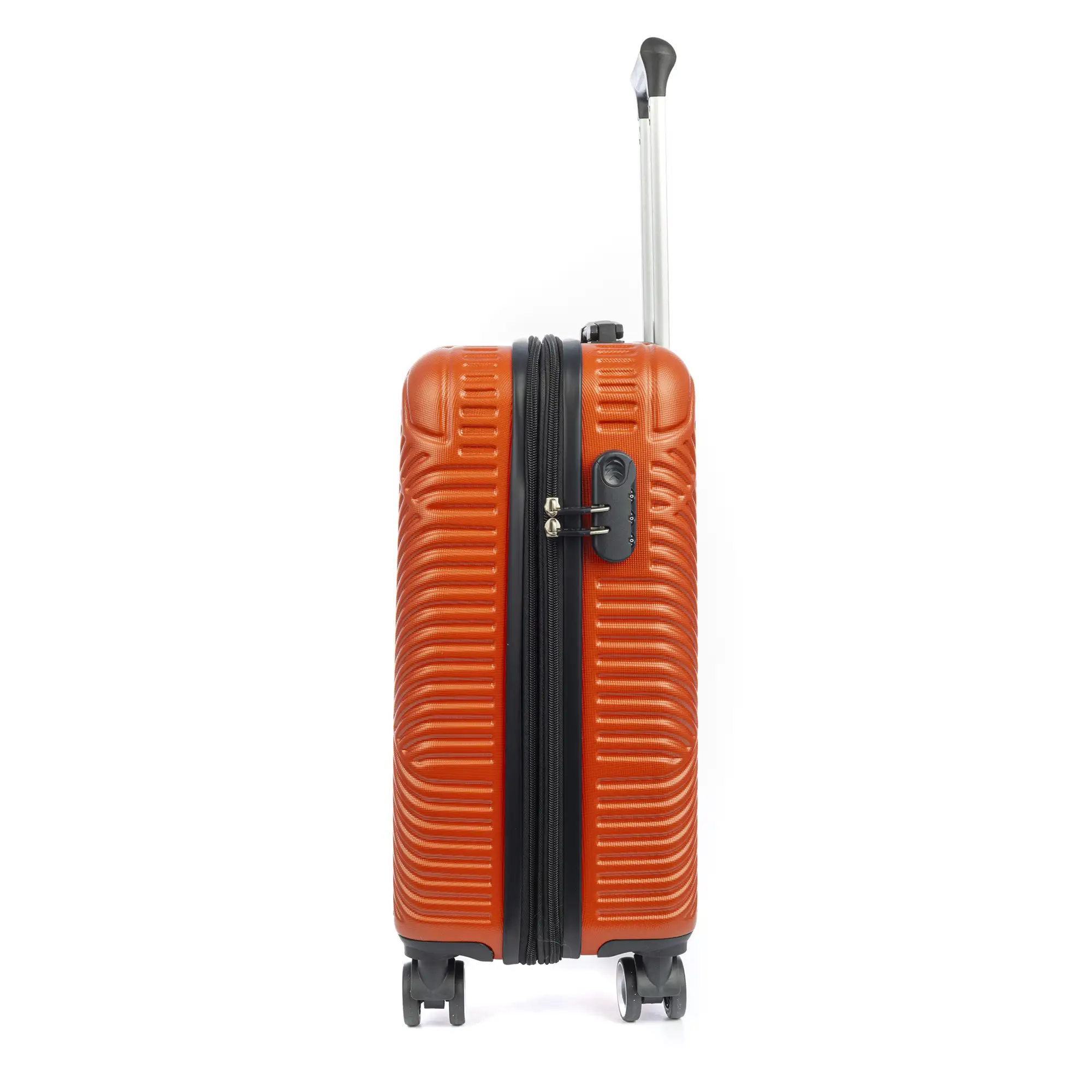 Juego de tres Maletas Trolley extensible, en material ligero ABS de alta resistencia. Cerradura numérica, 4 ruedas dobles giratorias 360°.