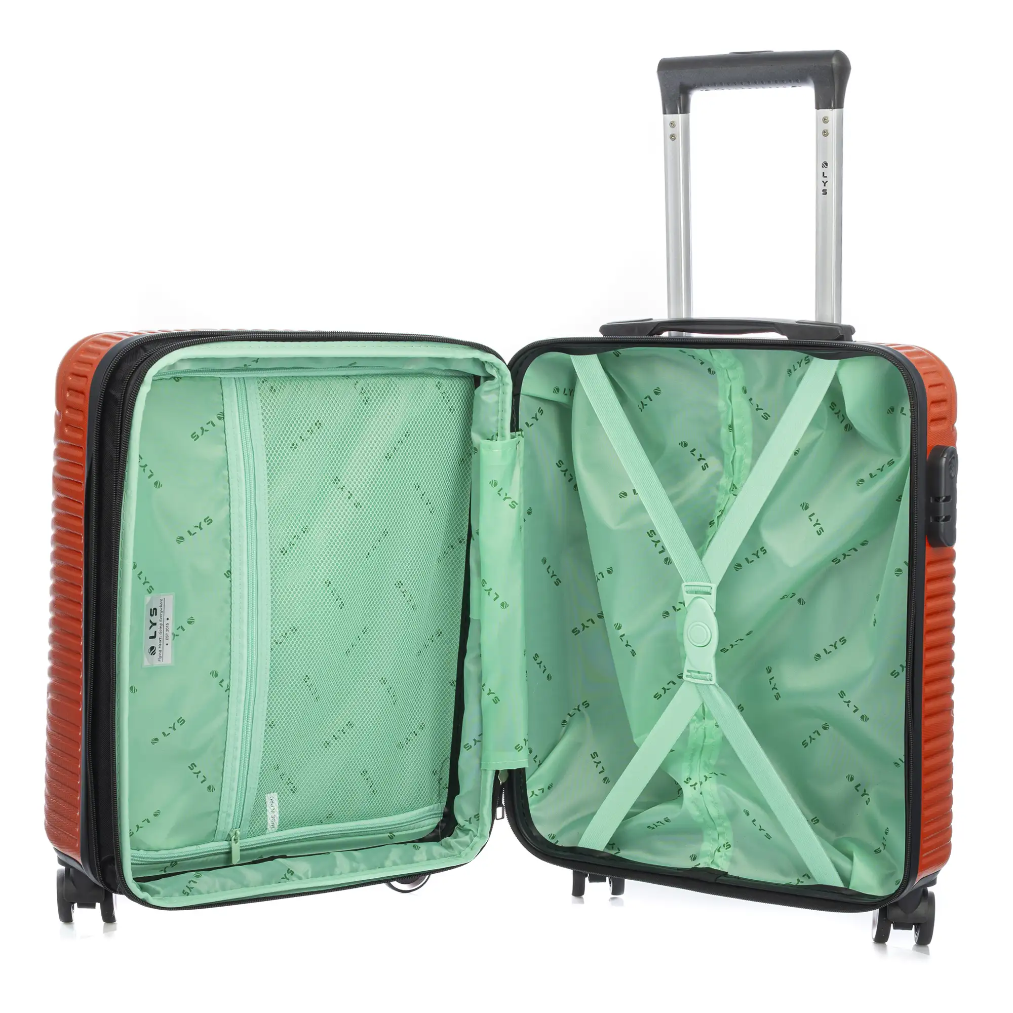 Juego de tres Maletas Trolley extensible, en material ligero ABS de alta resistencia. Cerradura numérica, 4 ruedas dobles giratorias 360°.